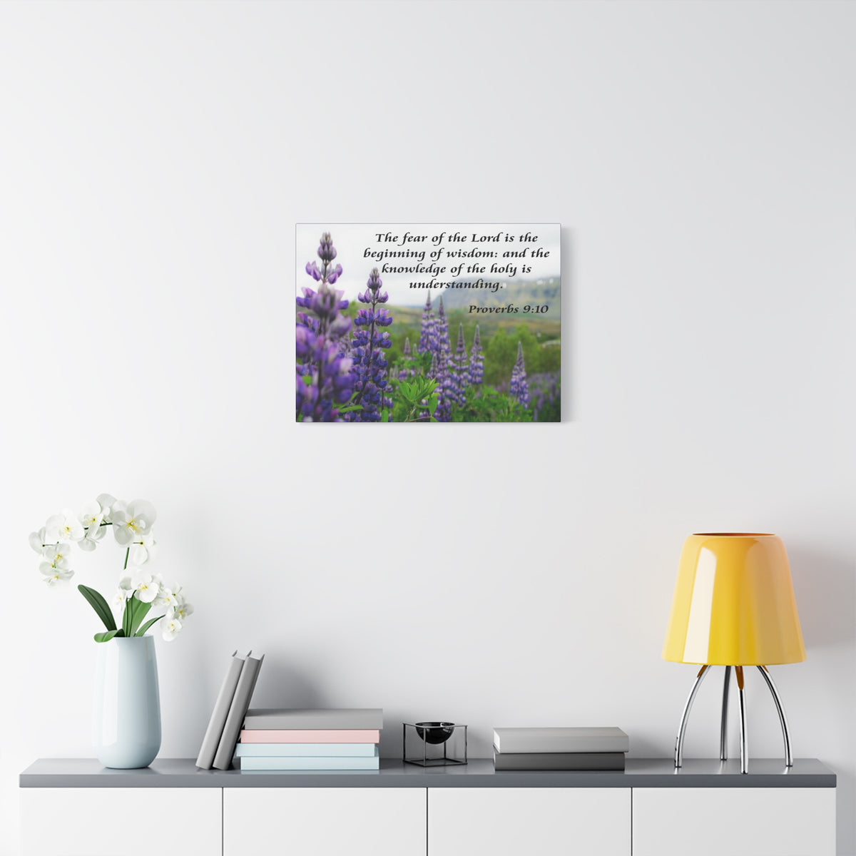 Bible Verse Canvas The Fear of The Lord Proverbs 9:10 Christian Home Décor Wall Art Scripture Ready to Hang Faith Print-Express Your Love Gifts