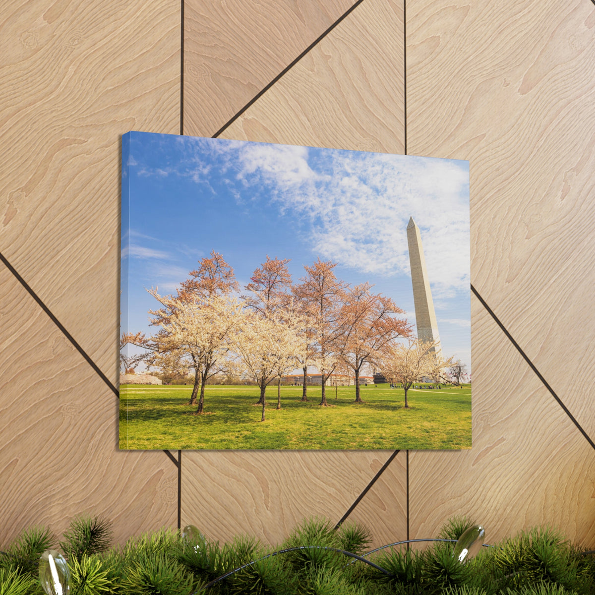 Pink Tree Cherry Blossom Festival at The National Mall Washington Modern Multicolor Scenic Nature Photography Canvas Home Office Decor Ready to Hang-Express Your Love Gifts