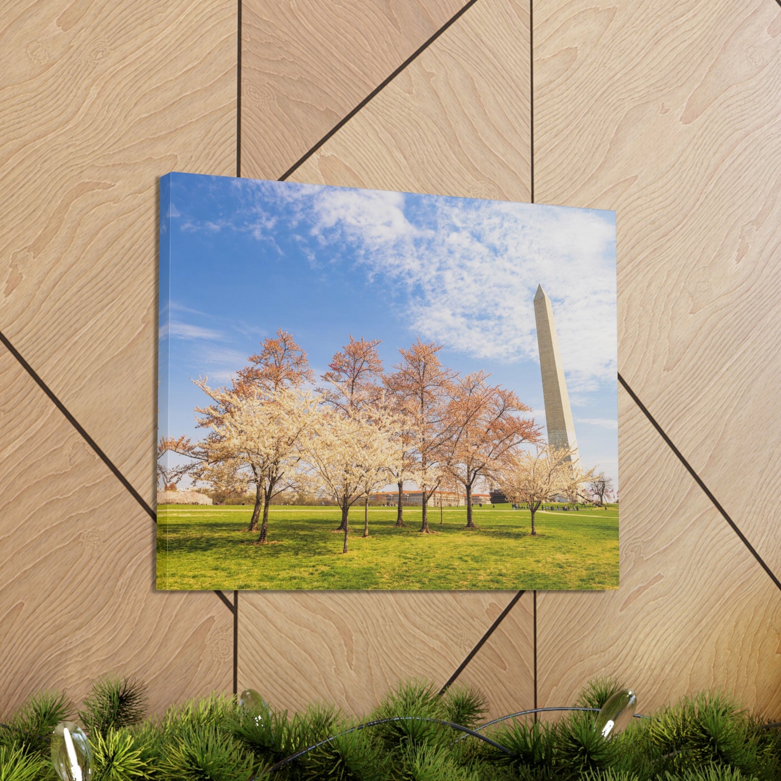 Pink Tree Cherry Blossom Festival at The National Mall Washington Modern Multicolor Scenic Nature Photography Canvas Home Office Decor Ready to Hang-Express Your Love Gifts