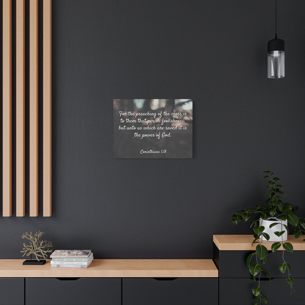 Scripture Canvas The Cross 1 Corinthians 1:18 Christian Wall Art Bible Verse Print Ready to Hang-Express Your Love Gifts