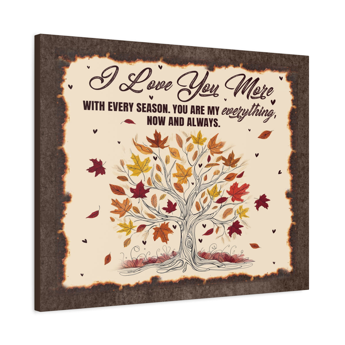 To My Wife I Love You More - Seasonal Tree of Love Canvas Wall Art - Heartfelt Gift for Every Season-Express Your Love Gifts