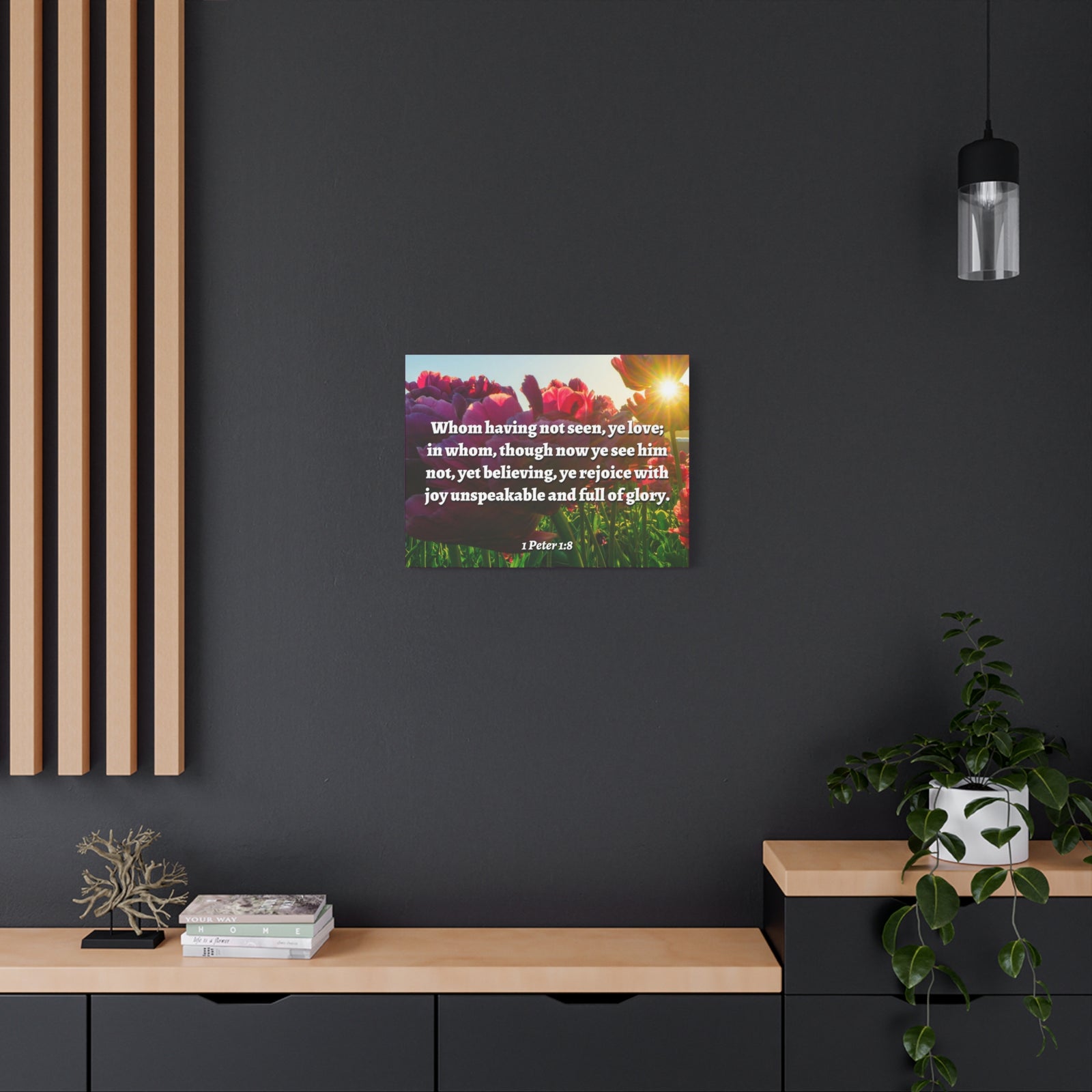 Scripture Canvas Not Seen 1 Peter 1:8 Christian Wall Art Bible Verse Print Ready to Hang-Express Your Love Gifts