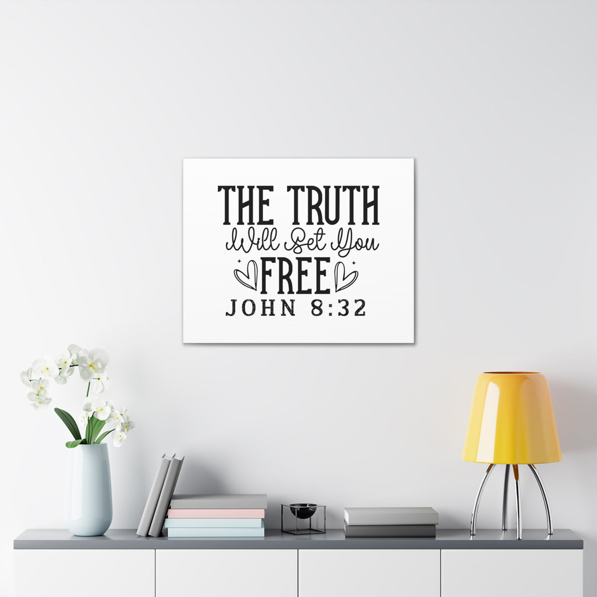 Scripture Walls John 8:32 The Truth Will Set You Free Bible Verse Canvas Christian Wall Art Ready to Hang Unframed-Express Your Love Gifts