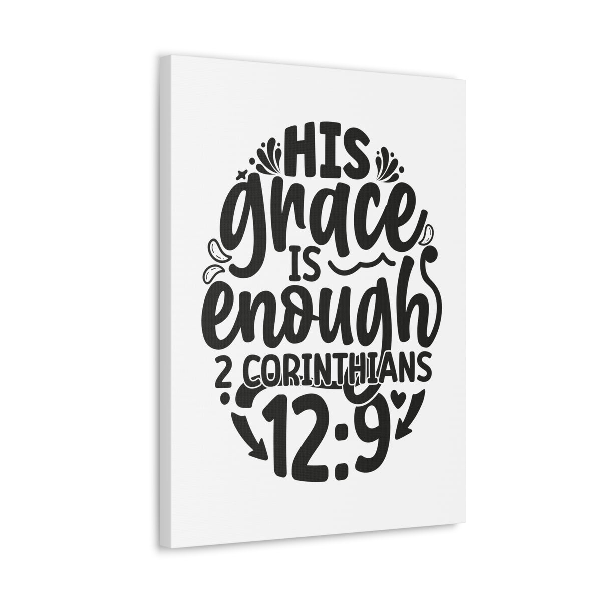 Scripture Walls 2 Corinthians 12:9 His Grace is Enough Circle Bible Verse Canvas Christian Wall Art Ready to Hang Unframed-Express Your Love Gifts