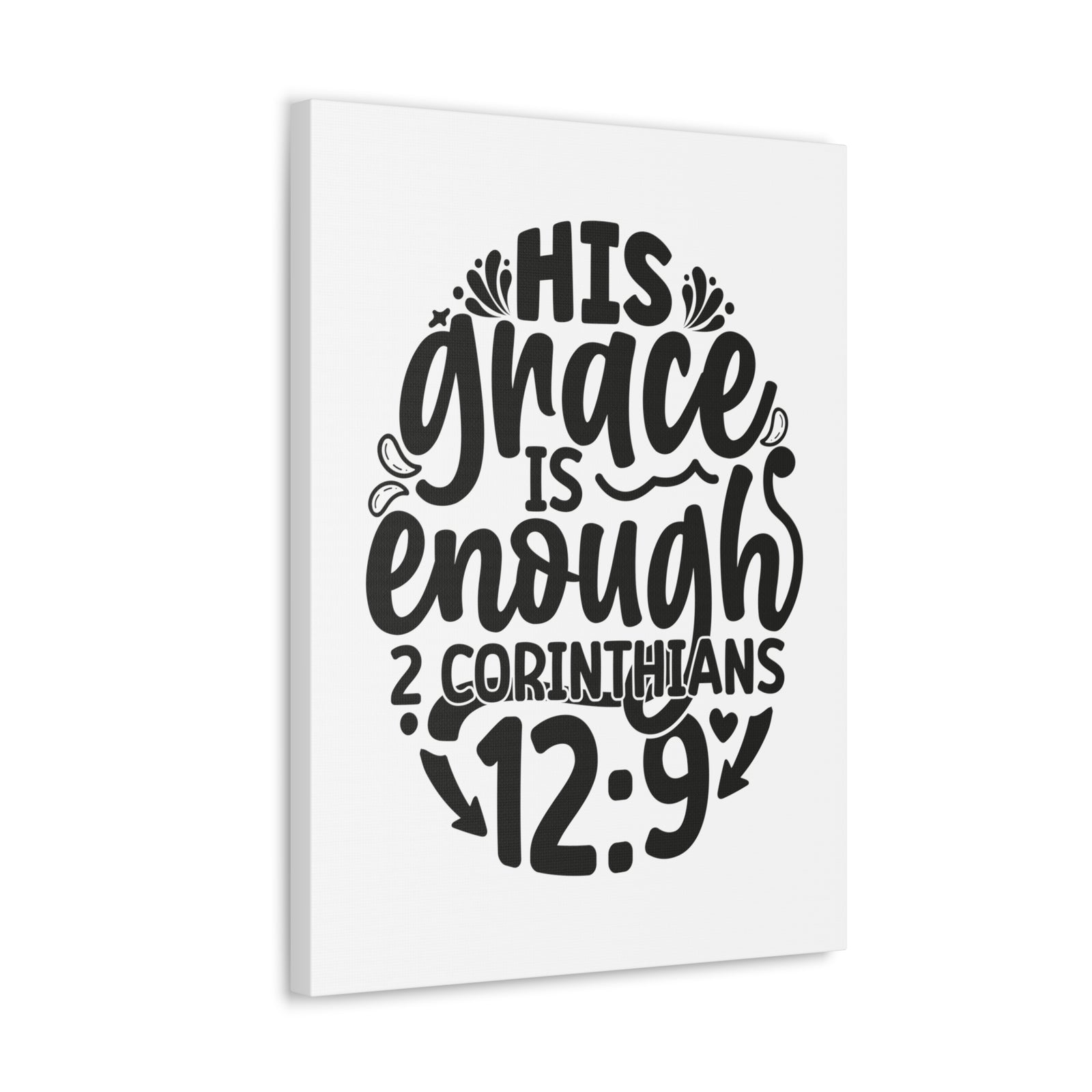 Scripture Walls 2 Corinthians 12:9 His Grace is Enough Circle Bible Verse Canvas Christian Wall Art Ready to Hang Unframed-Express Your Love Gifts