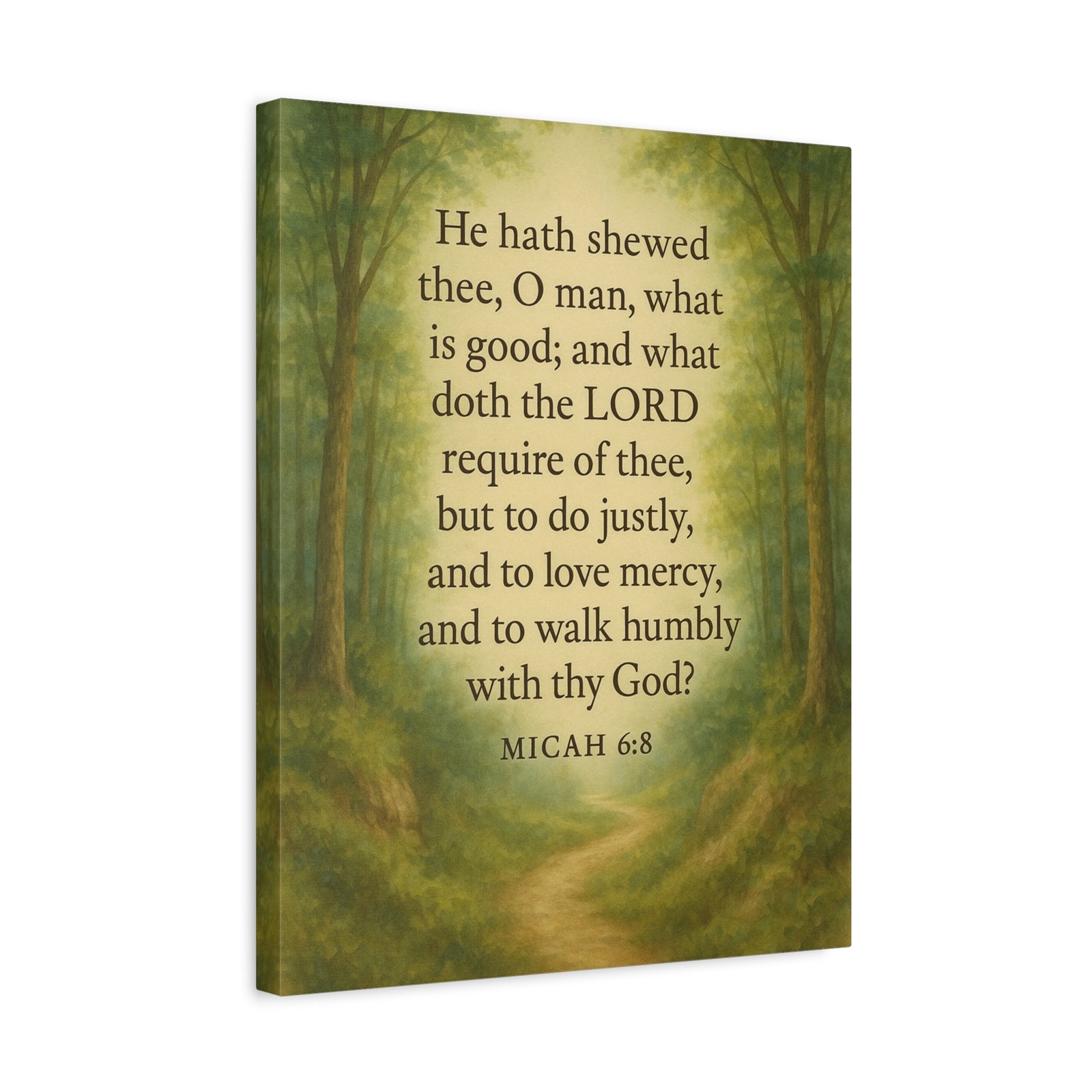 Bible Verse Canvas Micah 6:8 Christian Home Décor Wall Art Scripture Ready to Hang Faith Print-Express Your Love Gifts