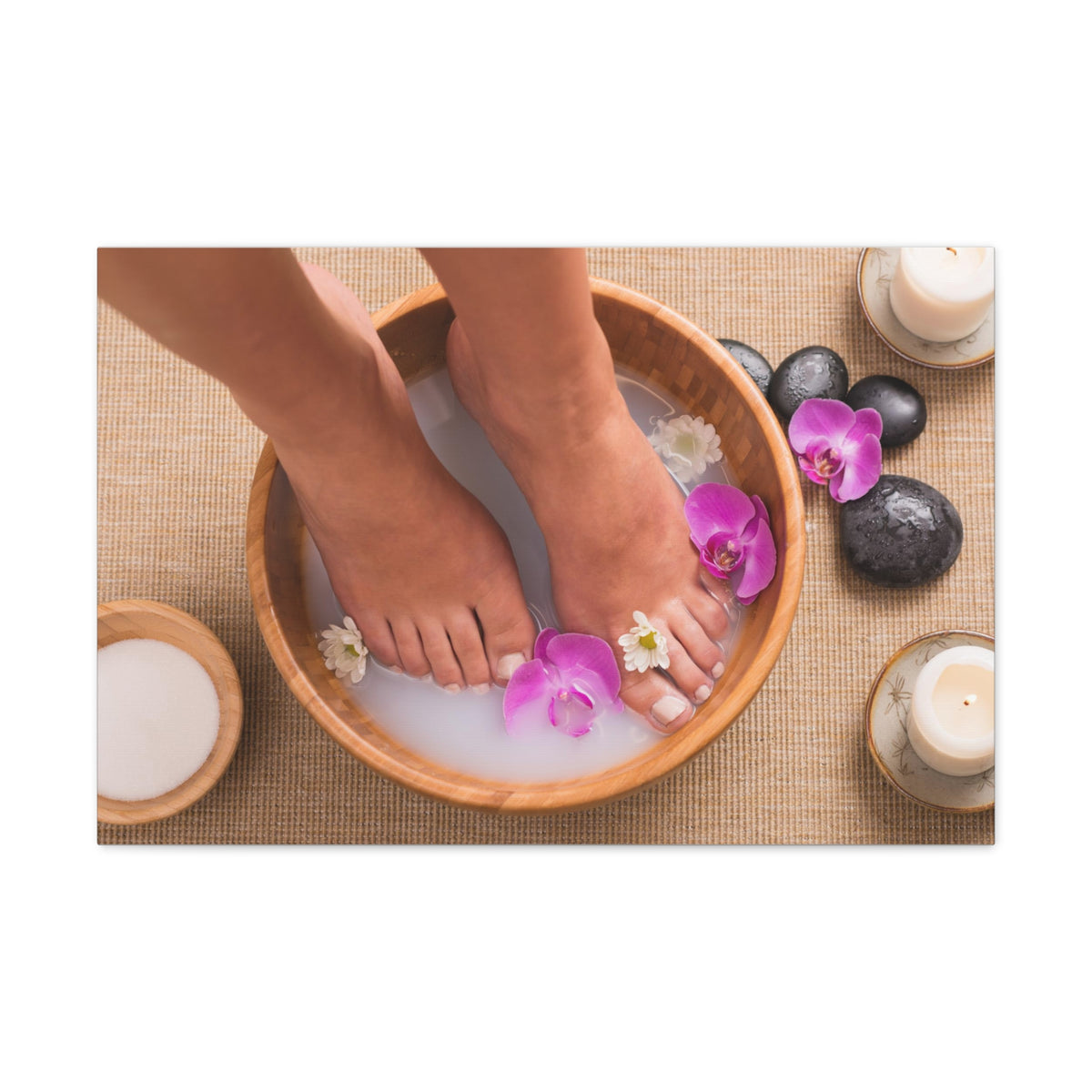 Footbath With Orchid Forest Floral Nature Photography Canvas Wall Art for Home Decor Ready-to-Hang-Express Your Love Gifts