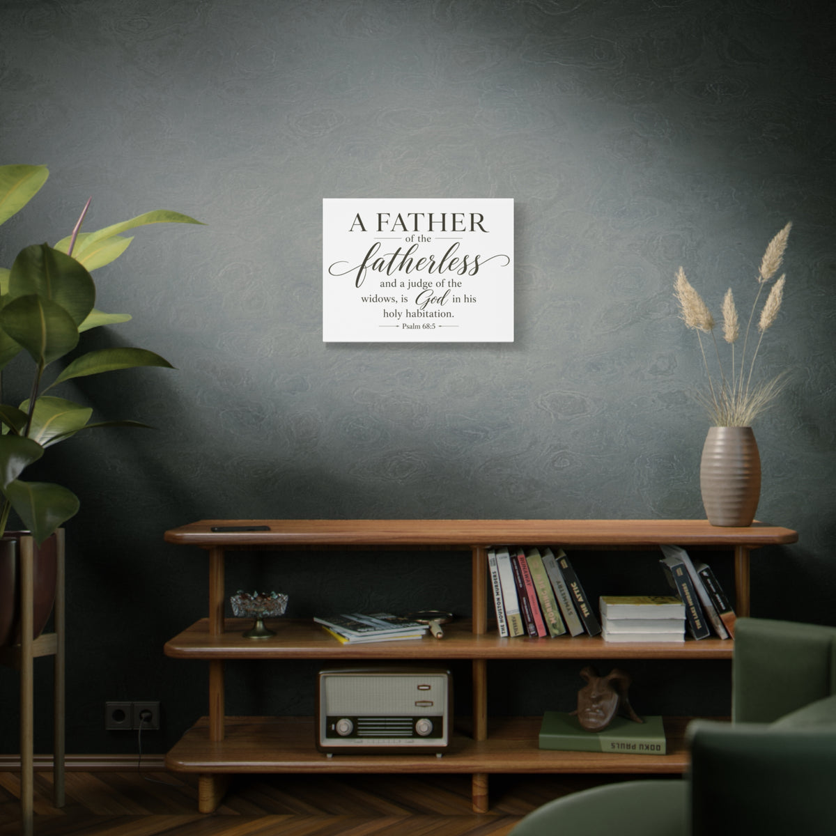 Scripture Walls Psalm 68:5 White Widows Advocate Fatherless Christian Wall Art Print Ready to Hang Unframed