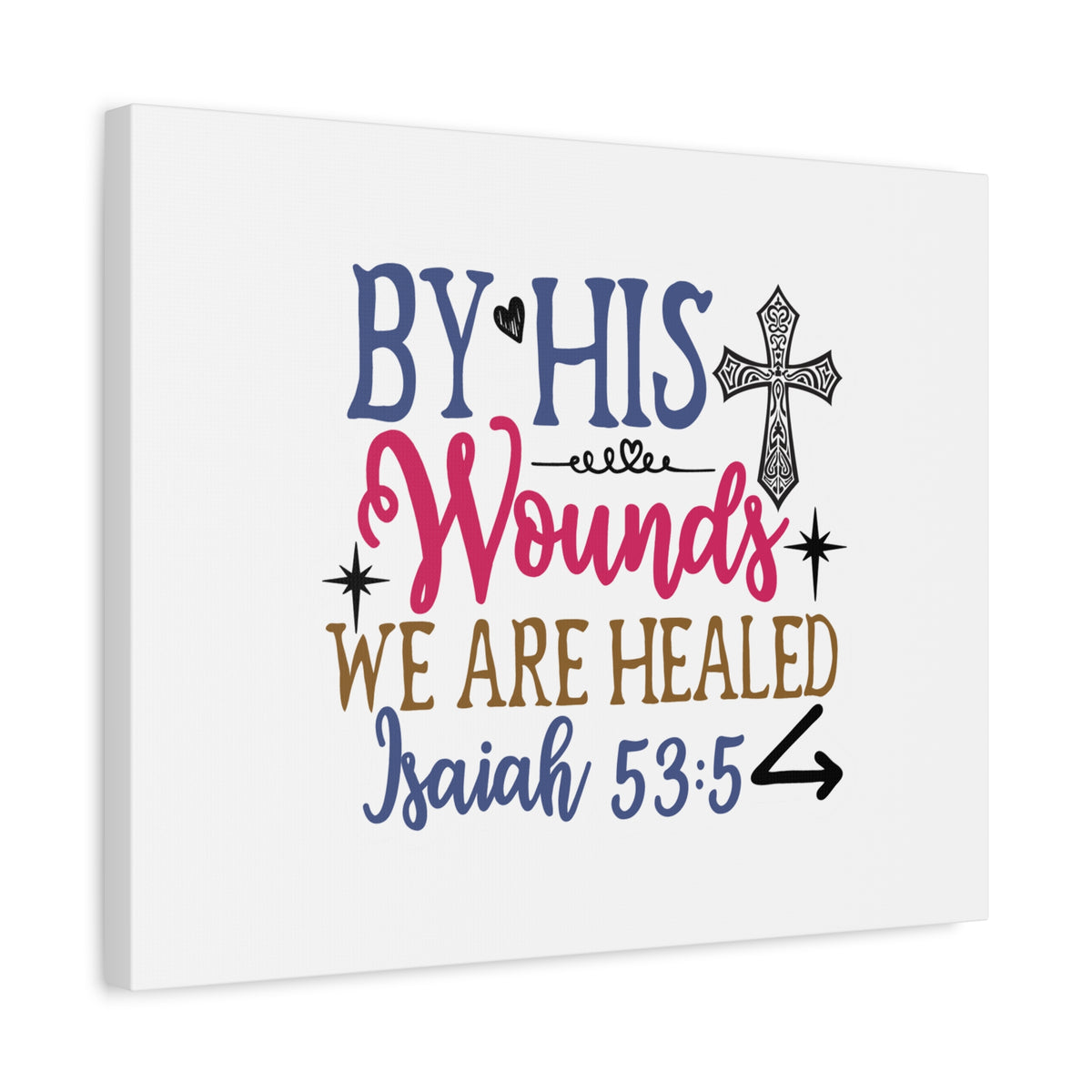 Scripture Walls Isaiah 53:5 Rubies Bible Verse Canvas Christian Wall Art Ready to Hang Unframed-Express Your Love Gifts