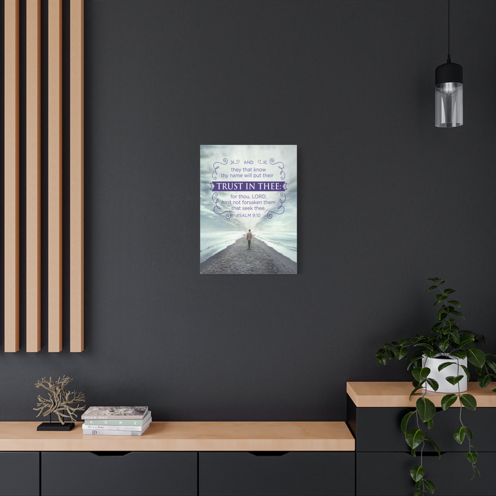 Scripture Canvas Trust In Thee Psalm 9:10 Christian Wall Art Bible Verse Print Ready to Hang-Express Your Love Gifts