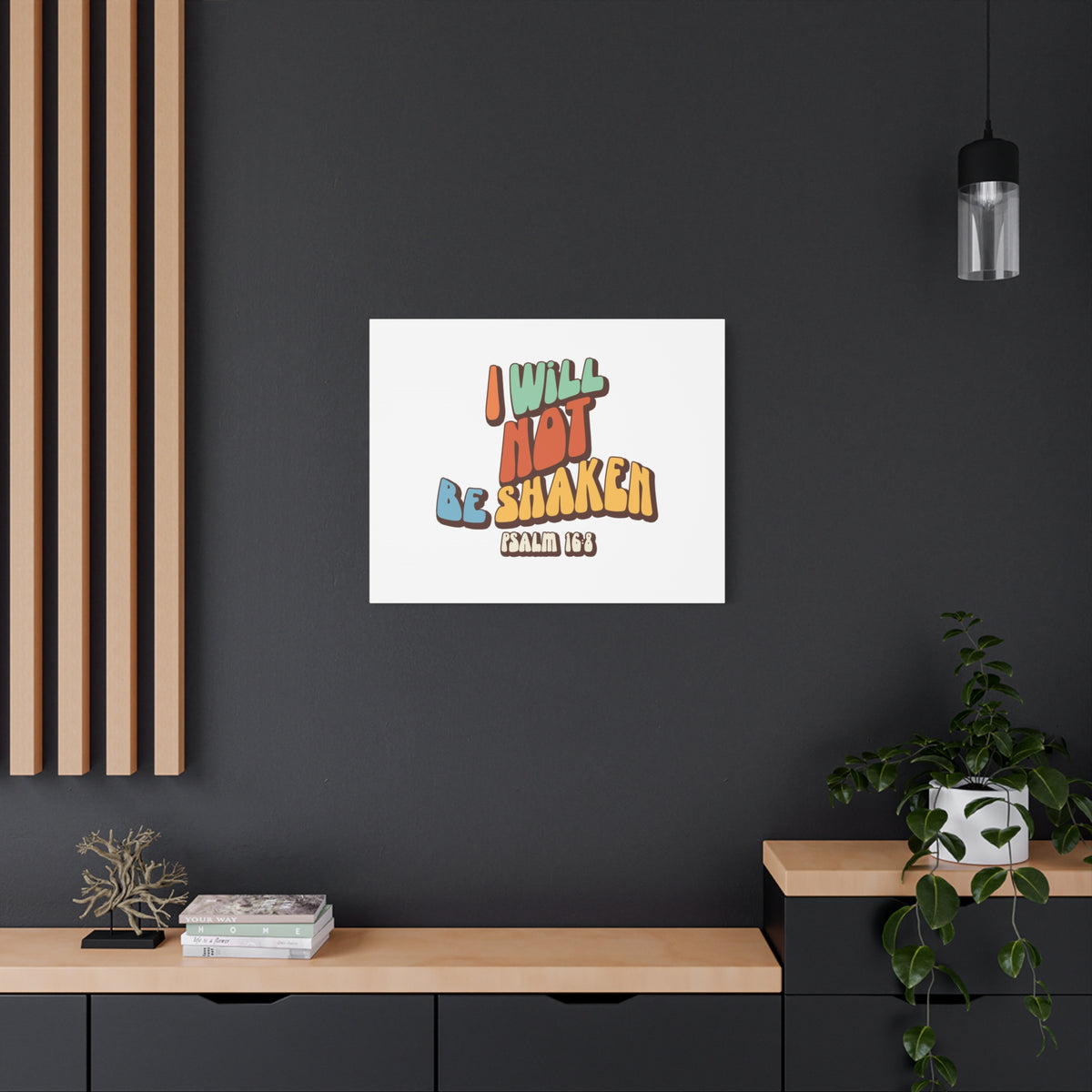 Scripture Walls Not Be Shaken Psalm 16:8 Orange Bible Verse Canvas Christian Wall Art Ready to Hang-Express Your Love Gifts