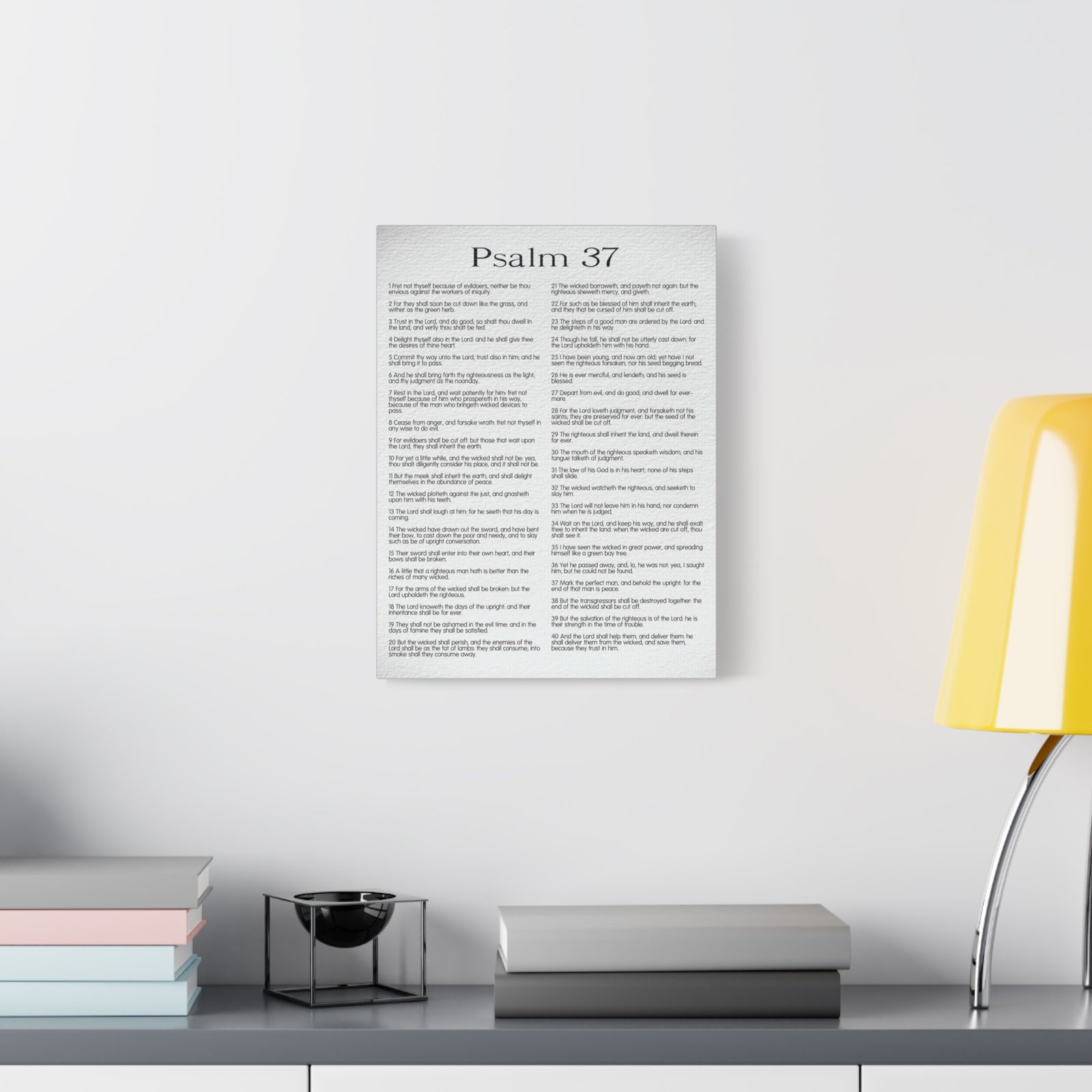 Scripture Canvas Delighting in His Righteousness Psalm 37 Christian Wall Art Bible Verse Print Ready to Hang-Express Your Love Gifts
