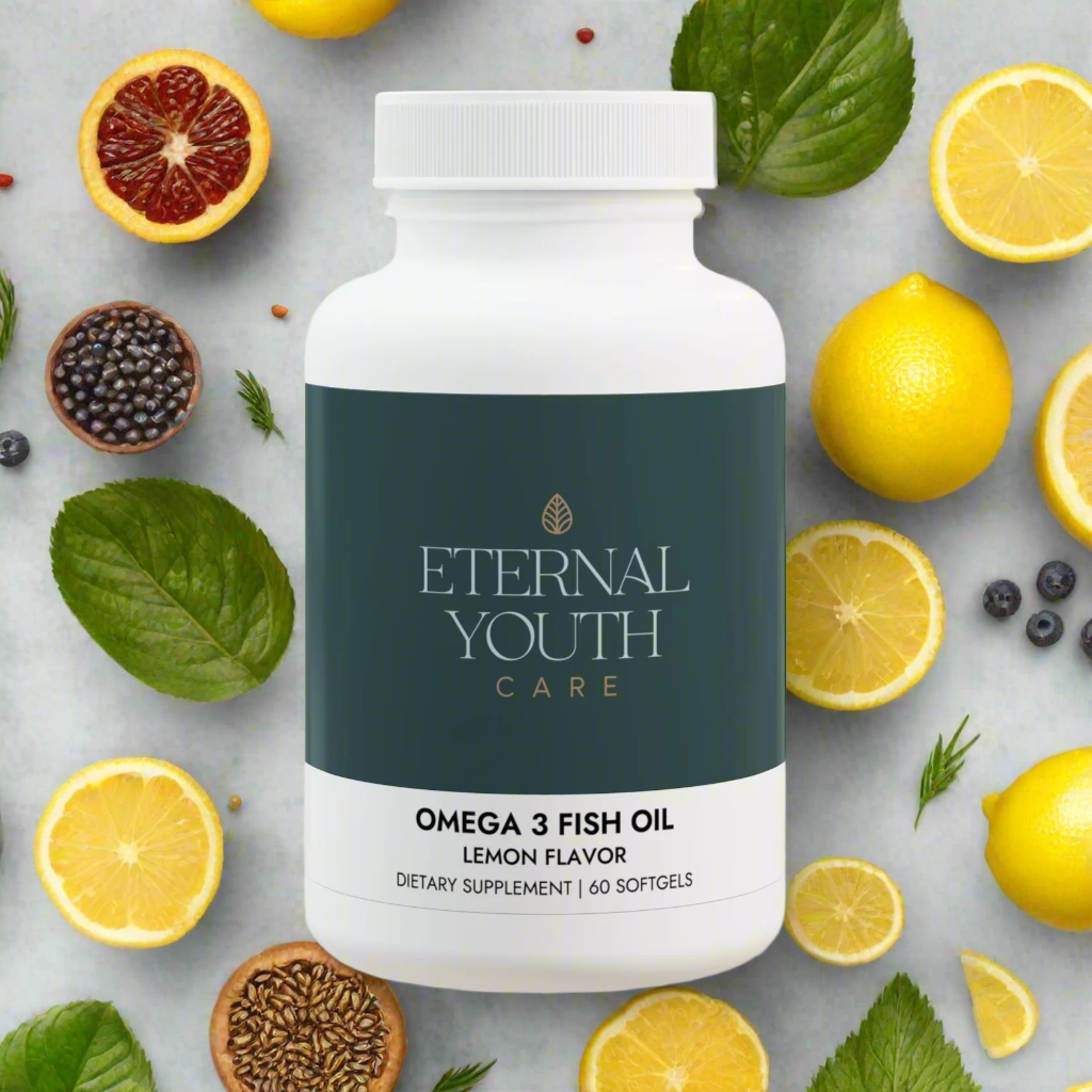 Eternal Youth Omega-3 Fish Oil Supplement – Heart Health & Recovery Support Lemon Flavor (60 Softgels)-Express Your Love Gifts