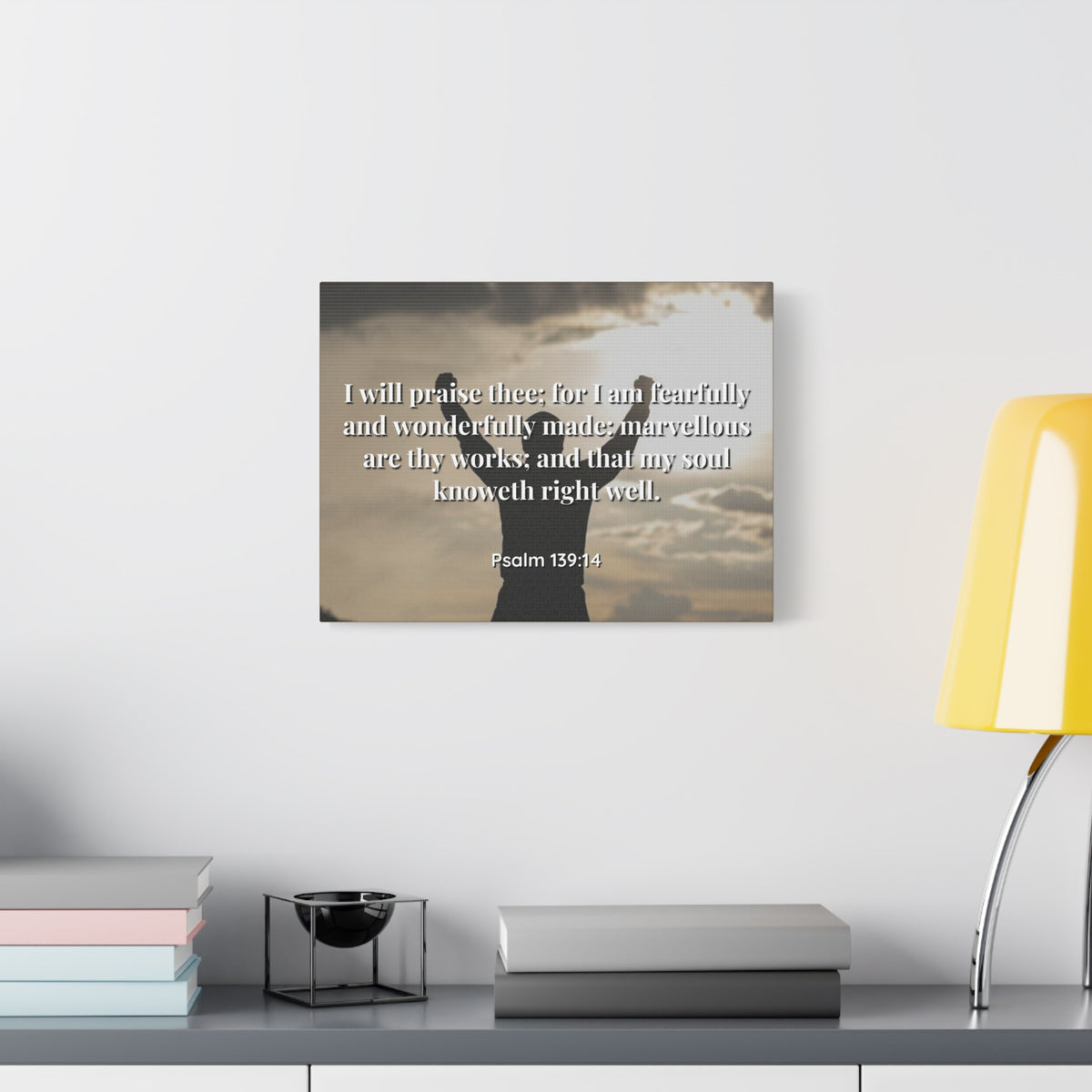 Scripture Canvas Marvellous Psalms 139:14 Christian Wall Art Bible Verse Print Ready to Hang-Express Your Love Gifts