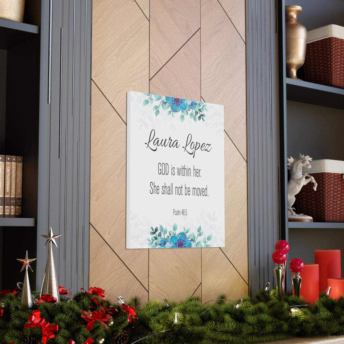 Personalized Scripture Walls God Is Within Her Psalm 46:5 Bible Chapter Canvas Christian Wall Art Ready to Hang-Express Your Love Gifts