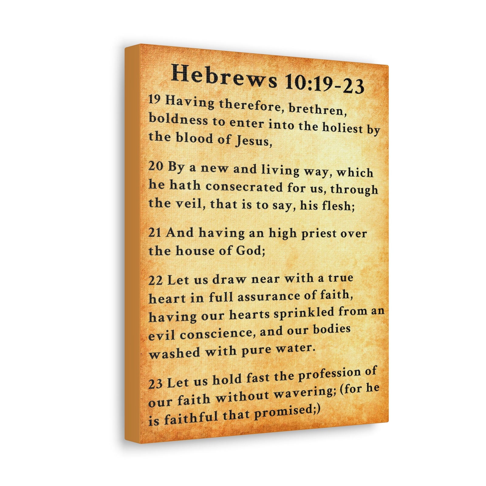 Scripture Walls Hebrews 10:19-23 KJV Bible Verse Canvas Christian Wall Art Ready to Hang Unframed-Express Your Love Gifts