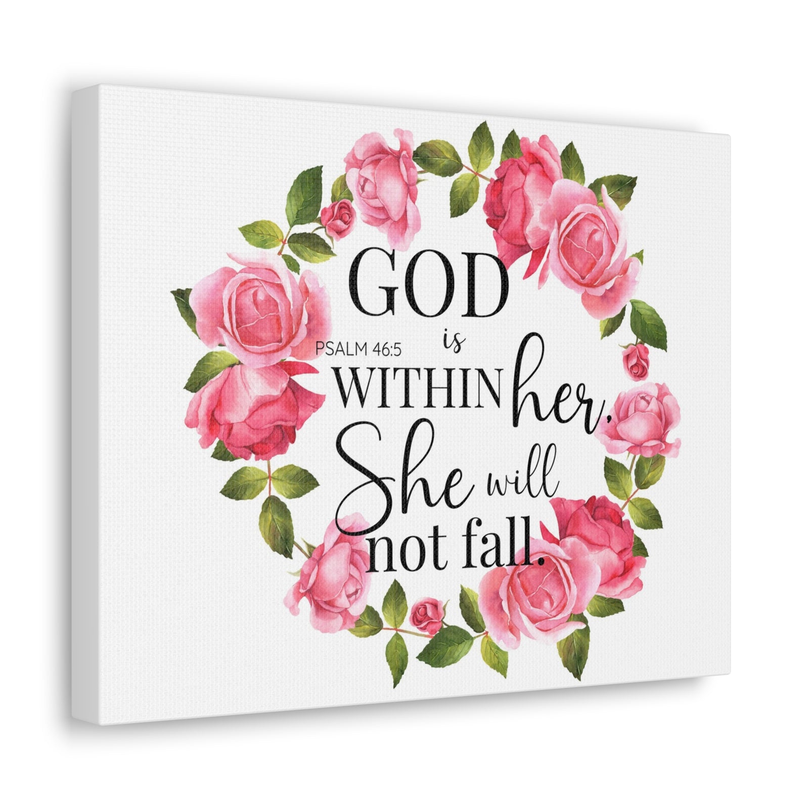 Scripture Walls Psalm 46:5 God is Within Her Bible Verse Canvas Christian Wall Art Ready to Hang Unframed-Express Your Love Gifts