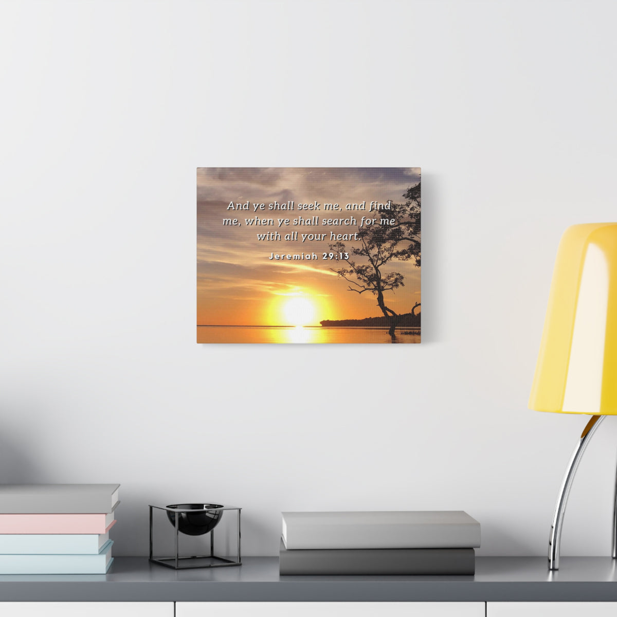 Scripture Walls All Your Heart Jeremiah 29:13 Bible Verse Canvas Christian Wall Art Ready to Hang-Express Your Love Gifts