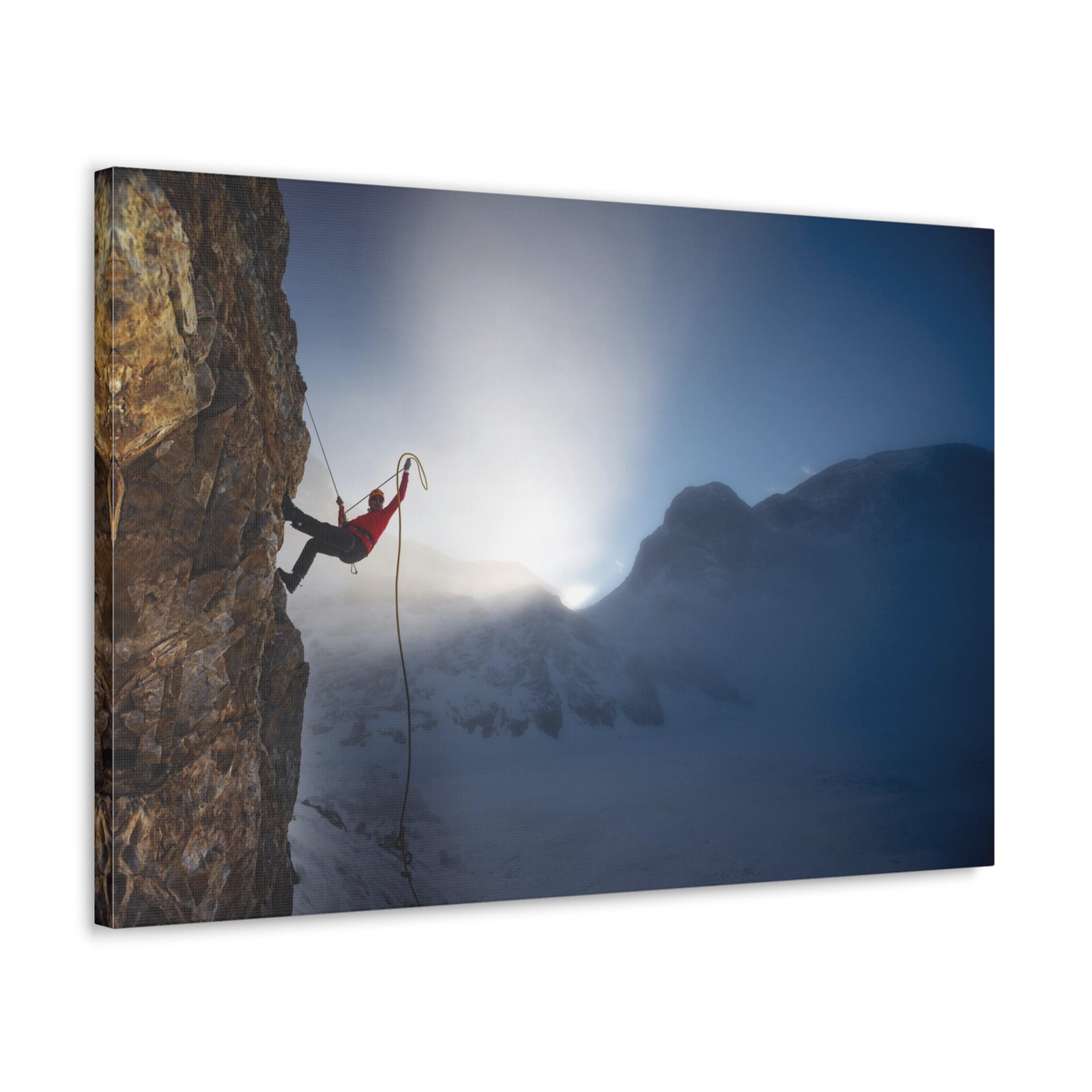 Mountain Rock Climbing Nature Wilderness Photography Canvas Wall Art for Home Decor Ready-to-Hang-Express Your Love Gifts