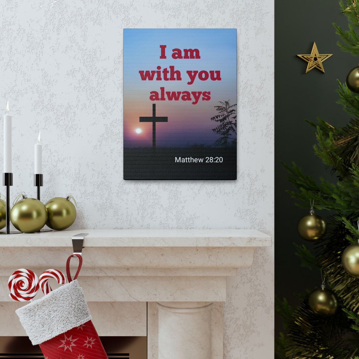 Scripture Walls With You Always Mathew 28:20 Bible Verse Canvas Christian Wall Art Ready to Hang-Express Your Love Gifts