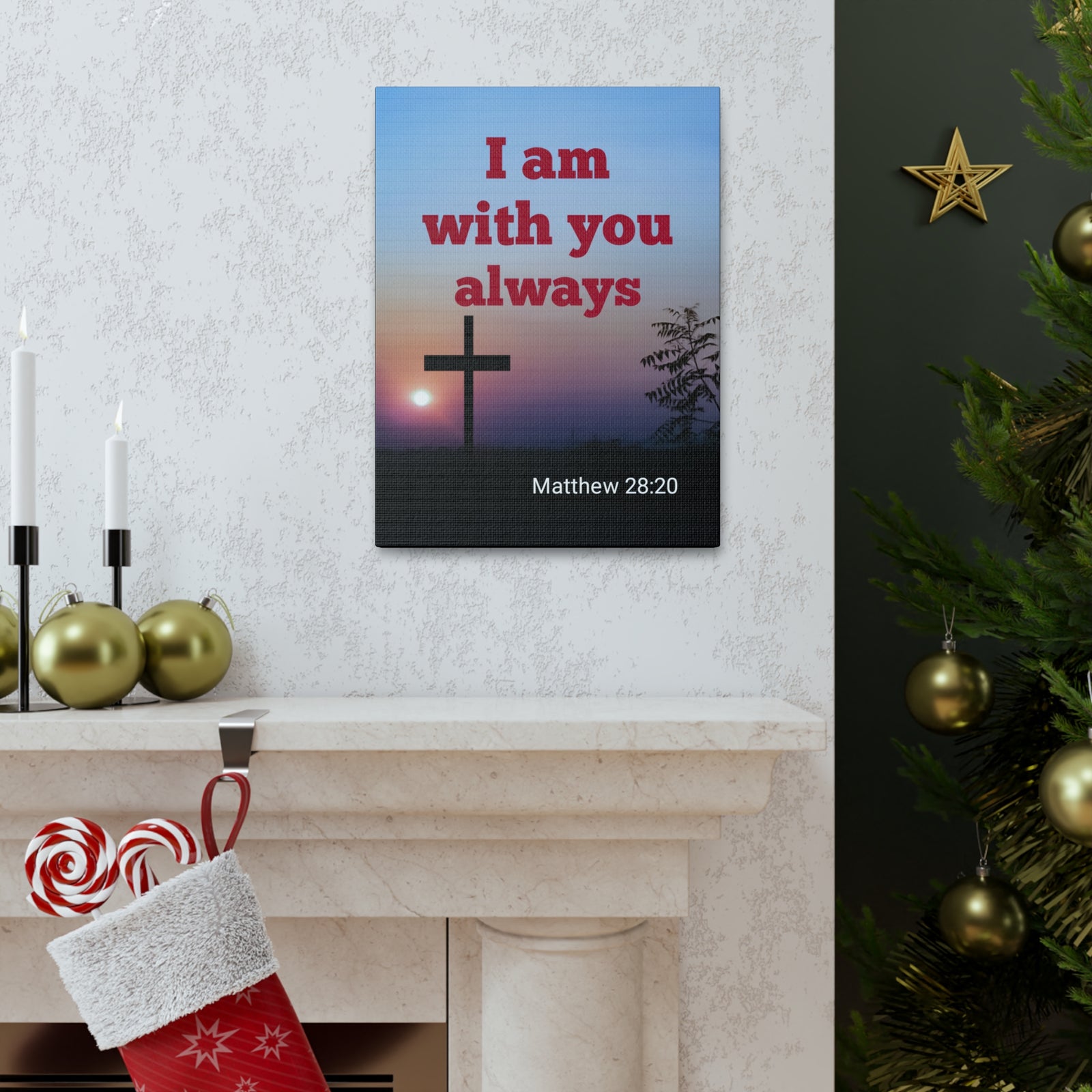 Scripture Walls With You Always Mathew 28:20 Bible Verse Canvas Christian Wall Art Ready to Hang-Express Your Love Gifts
