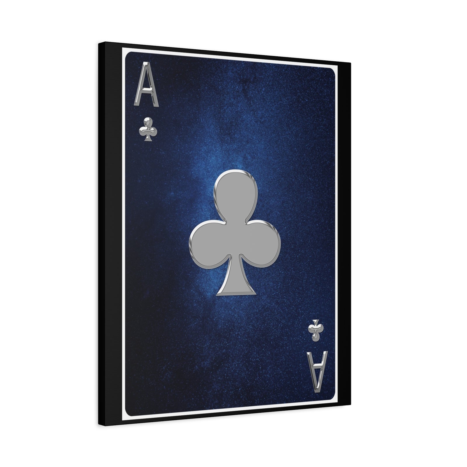 Ace Of Clubs Space Background Playing Card Canvas Wall Art for Home Decor Ready-to-Hang-Express Your Love Gifts