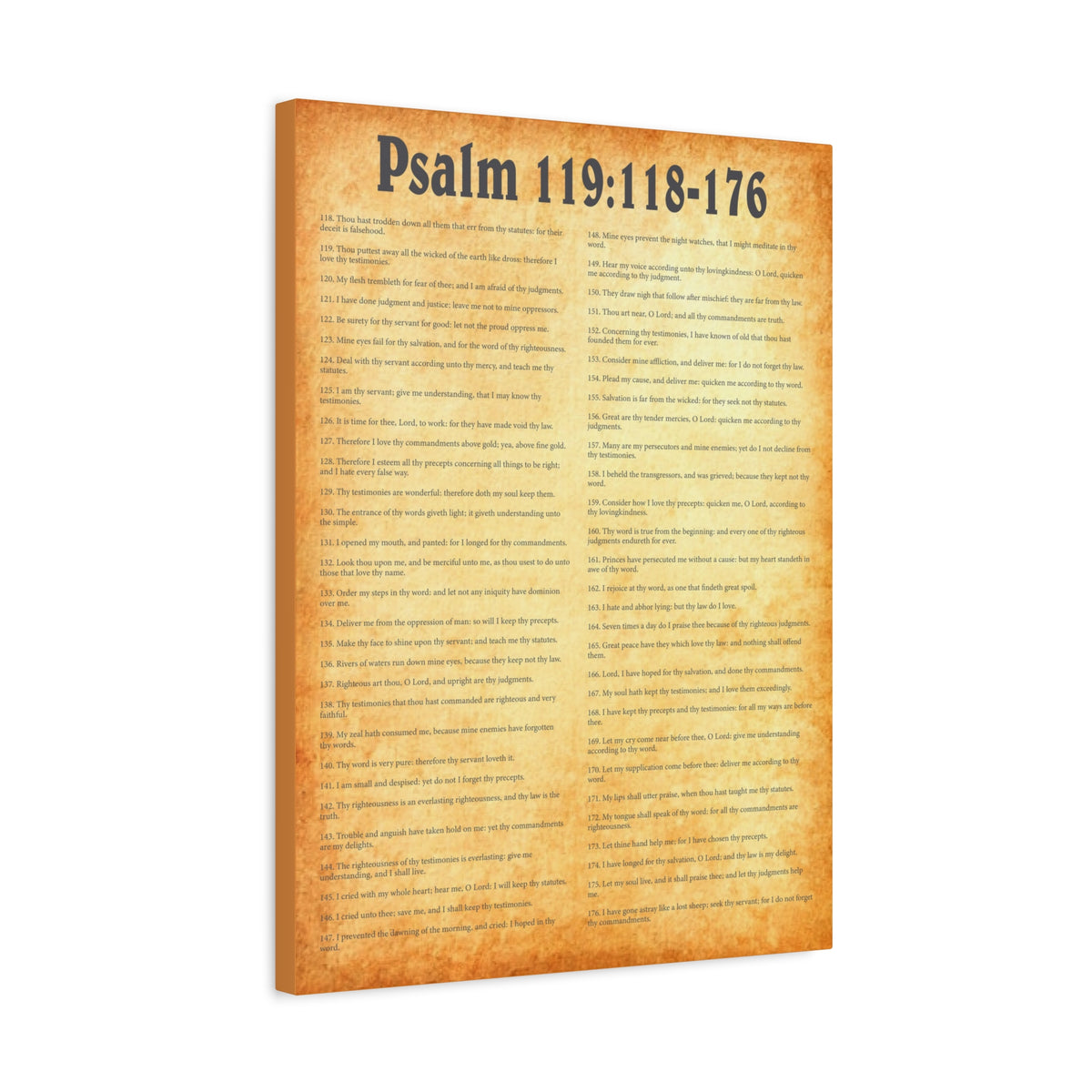 Scripture Walls Psalm 119:118-176 Gold Bible Verse Canvas Christian Wall Art Ready to Hang Unframed-Express Your Love Gifts