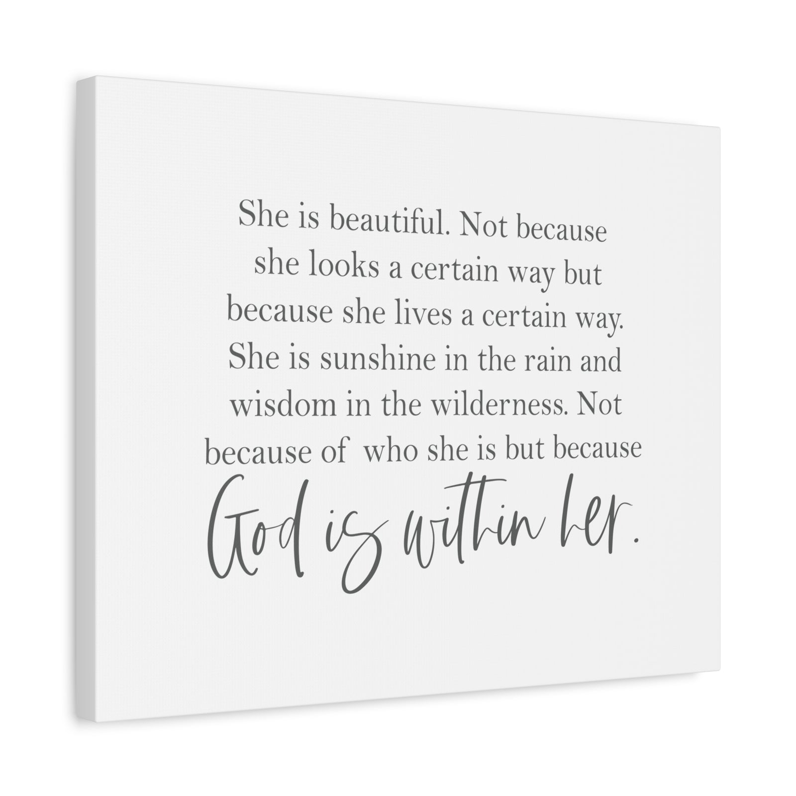Scripture Canvas God Is Within Her Psalm 46:5 Christian Wall Art Bible Verse Print Ready to Hang-Express Your Love Gifts