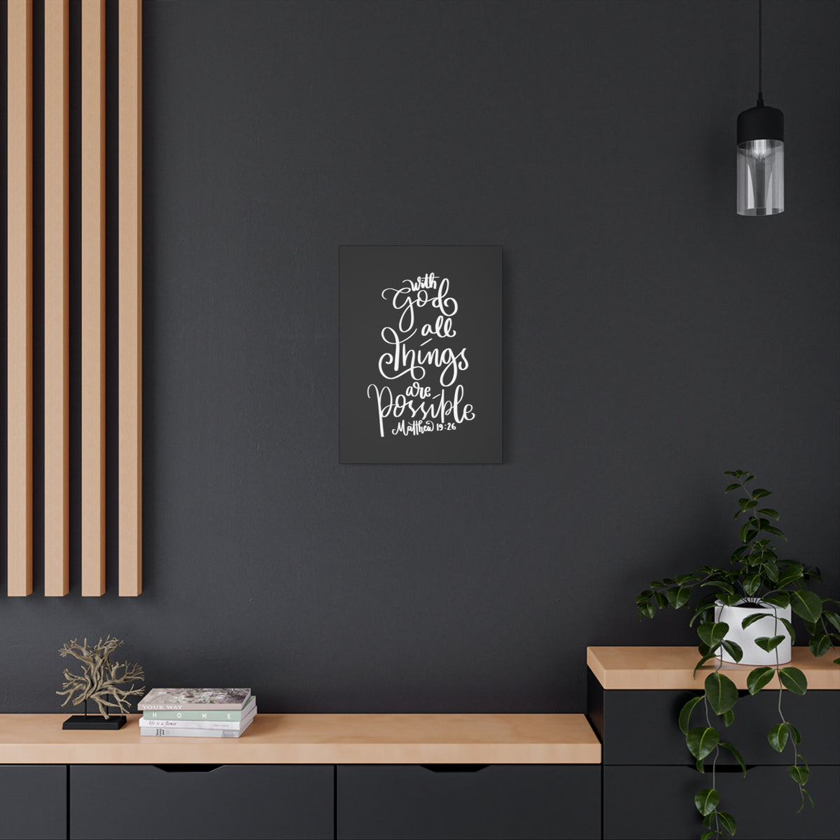 Scripture Walls All Things Are Possible Matthew 19:26 Bible Verse Canvas Christian Wall Art Ready to Hang-Express Your Love Gifts