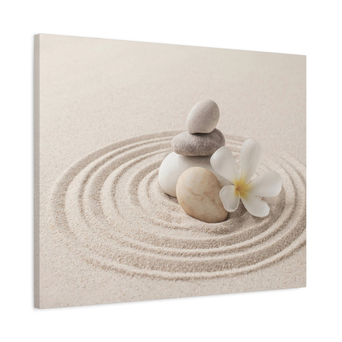 Stacked Zen Stones Forest Floral Nature Photography Canvas Wall Art for Home Decor Ready-to-Hang-Express Your Love Gifts