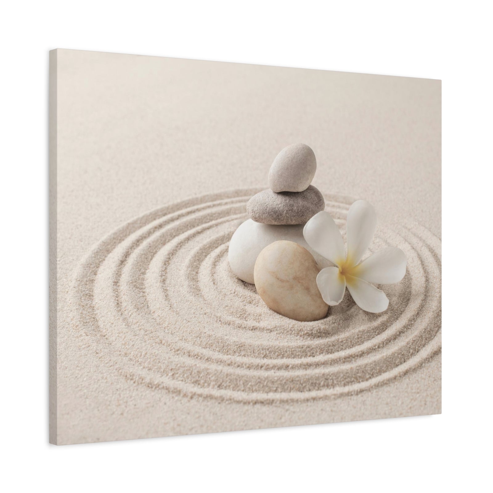 Stacked Zen Stones Forest Floral Nature Photography Canvas Wall Art for Home Decor Ready-to-Hang-Express Your Love Gifts