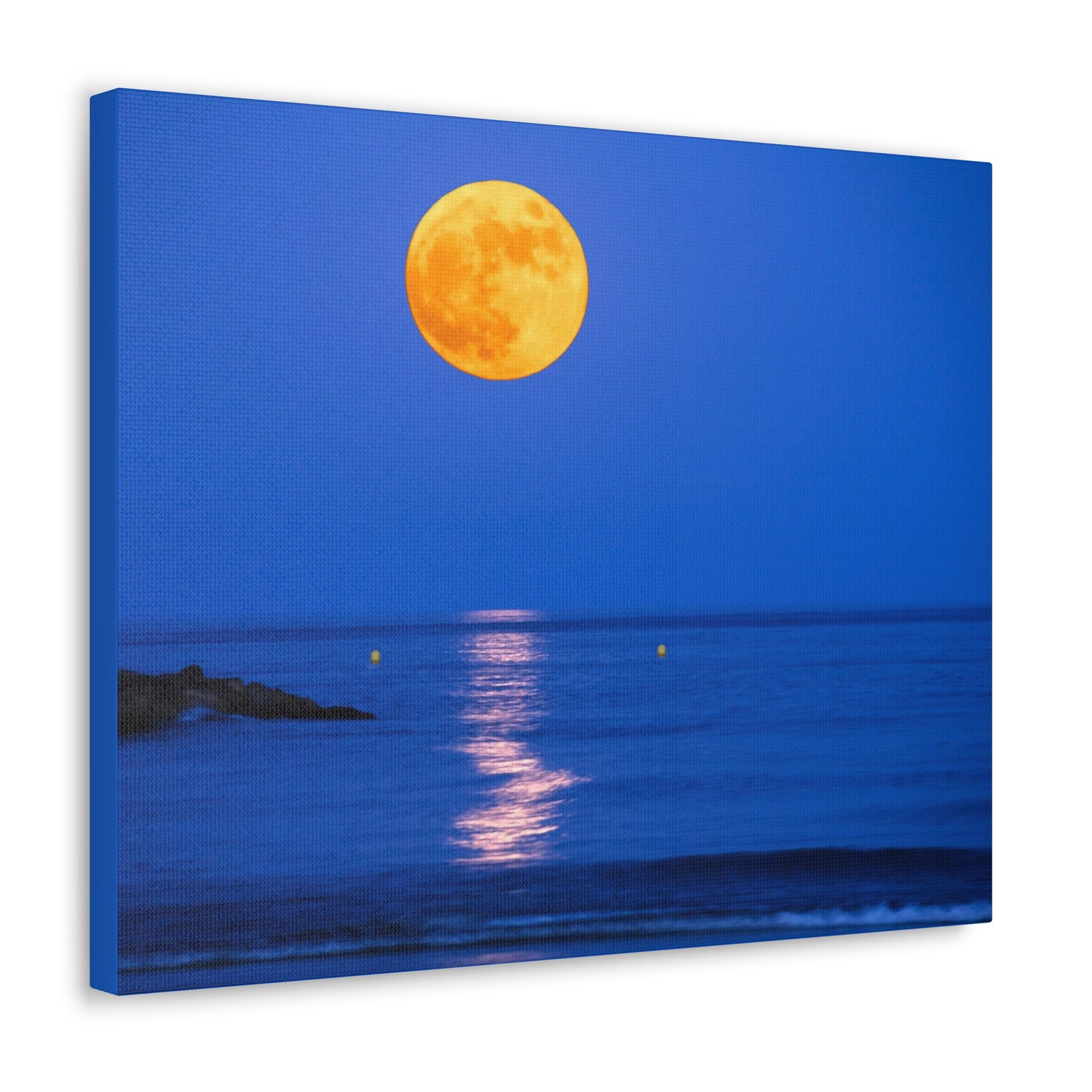Super Moon over Seascape Sea Canvas Wall Art for Home Decor Ready-to-Hang-Express Your Love Gifts