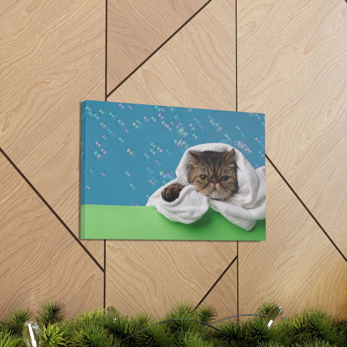 Cute Exotic Shorthair Bathee Canvas Wall Art for Home Decor Ready-to-Hang-Express Your Love Gifts