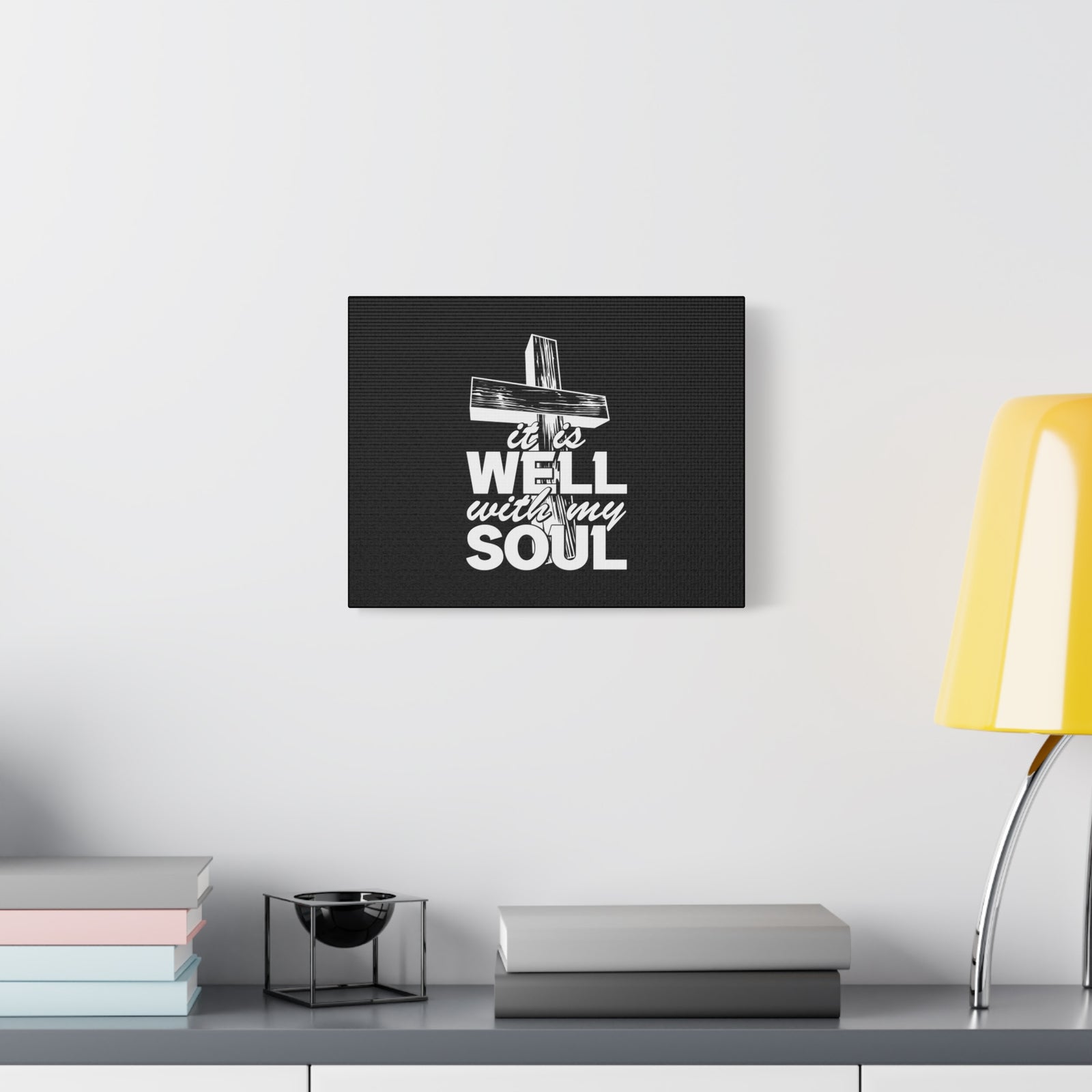 Scripture Canvas Well With My Soul Psalm 42:7 Cross Christian Wall Art Bible Verse Print Ready to Hang-Express Your Love Gifts