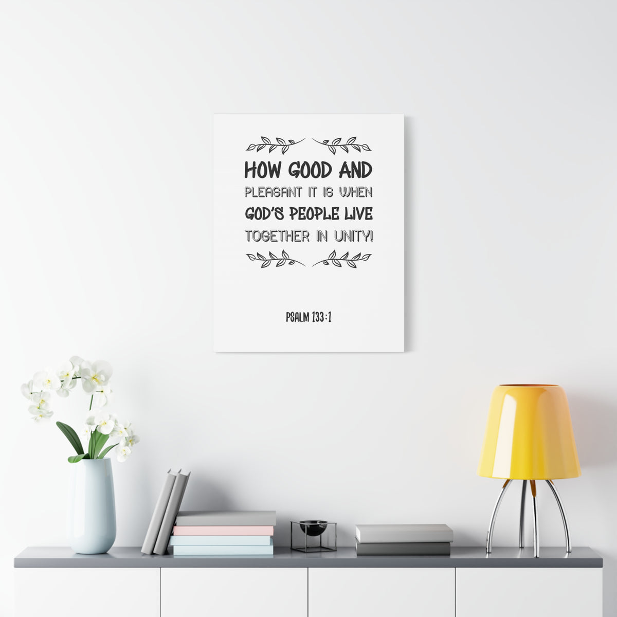 Scripture Canvas How Good And Pleasant Psalm 133:1 Christian Wall Art Bible Verse Print Ready To Hang-Express Your Love Gifts