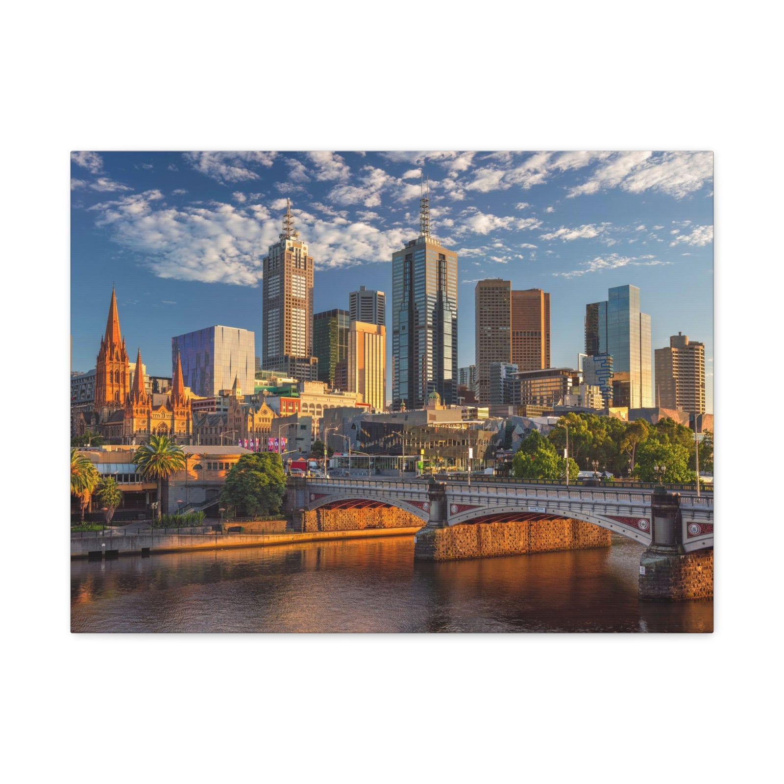 Melbourne Daytime Skyline Canvas Artwork High-Quality Breathtaking Stunning Cityscape for Home Decor Ready to Hang-Express Your Love Gifts