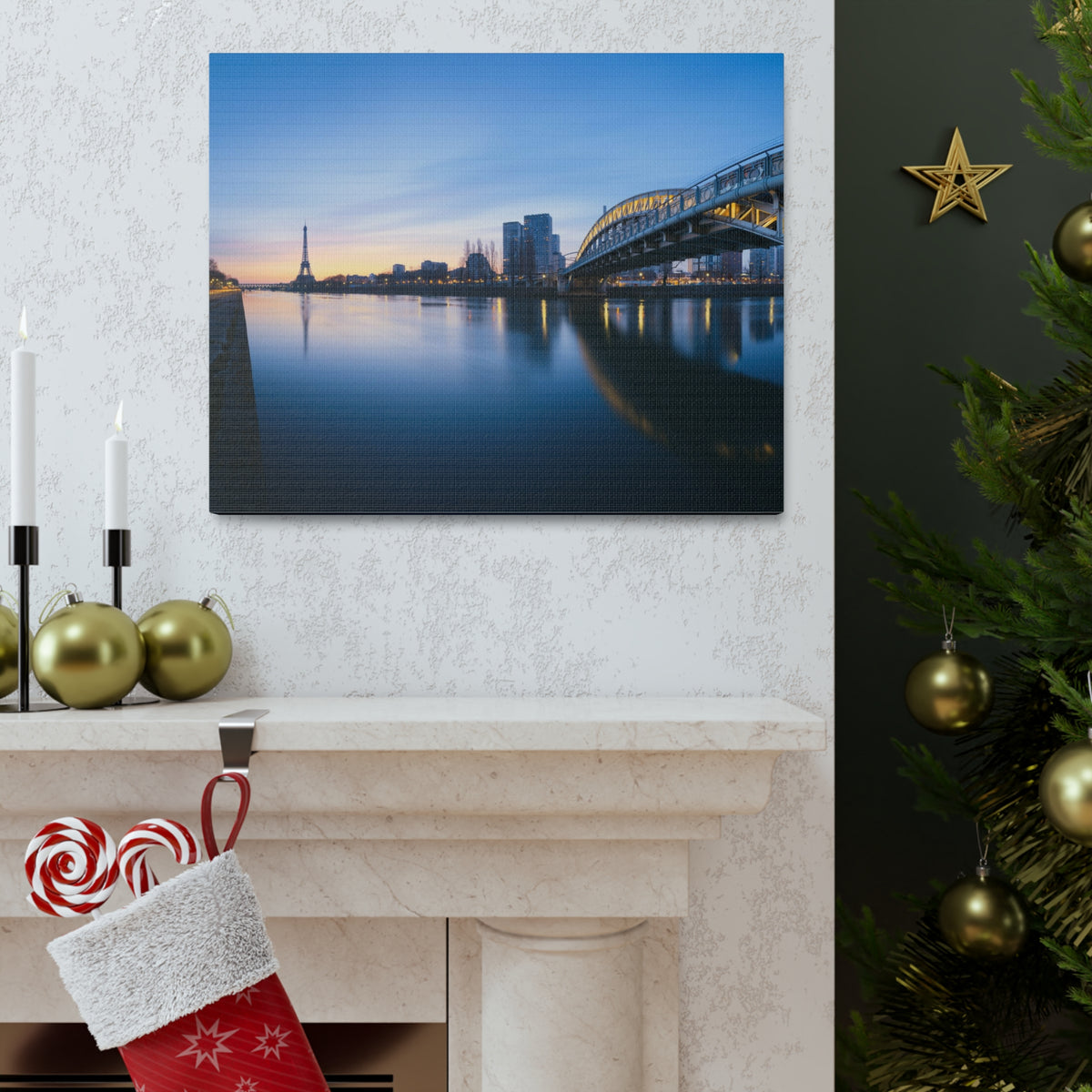 Paris Night Skyline Canvas Artwork High-Quality Breathtaking Stunning Cityscape for Home Decor Ready to Hang-Express Your Love Gifts