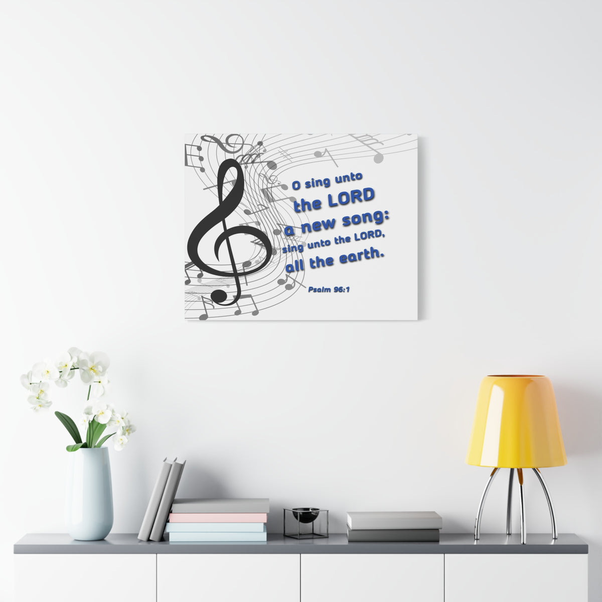 Scripture Canvas Sing Psalm 96:1 Christian Wall Art Bible Verse Print Ready to Hang-Express Your Love Gifts
