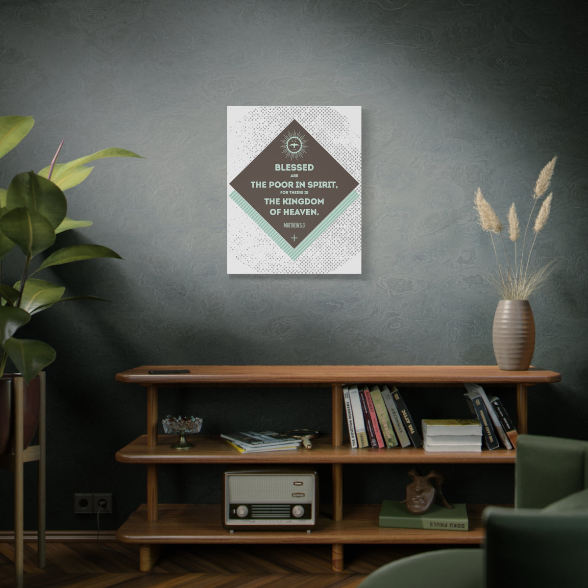 Scripture Walls Blessed Are The Poor In Spirit Matthew 5:3 Bible Verse Canvas Christian Wall Art Ready To Hang-Express Your Love Gifts