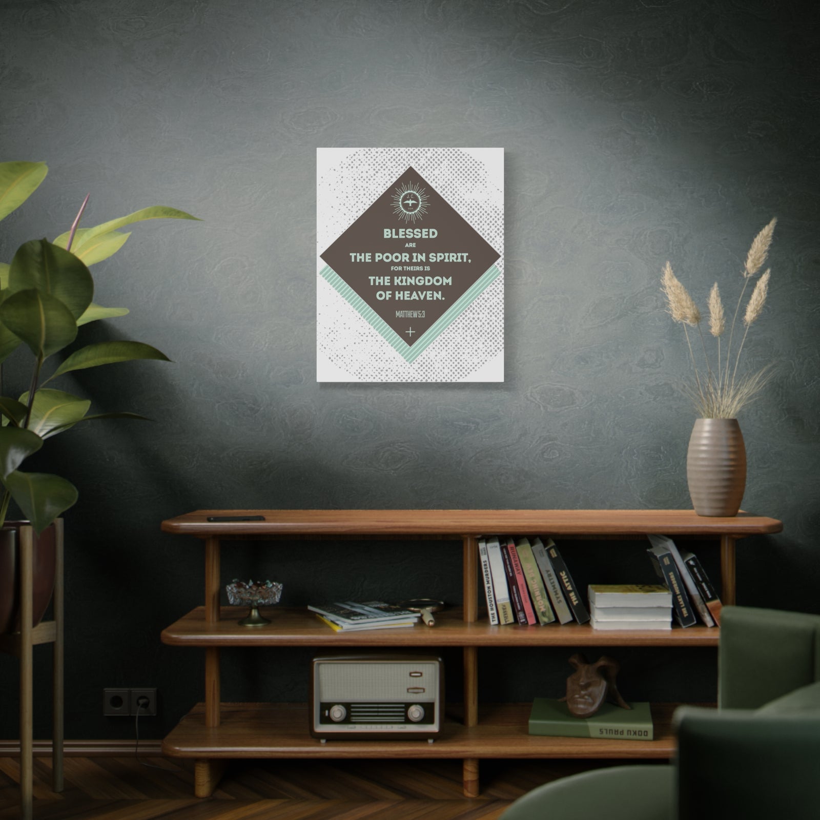 Scripture Walls Blessed Are The Poor In Spirit Matthew 5:3 Bible Verse Canvas Christian Wall Art Ready To Hang-Express Your Love Gifts
