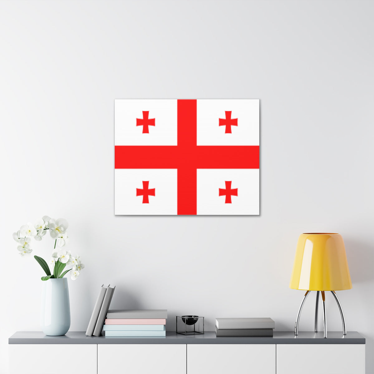 Georgia Country Flag Canvas Vibrant Wall Art Unframed Home Decor-Express Your Love Gifts