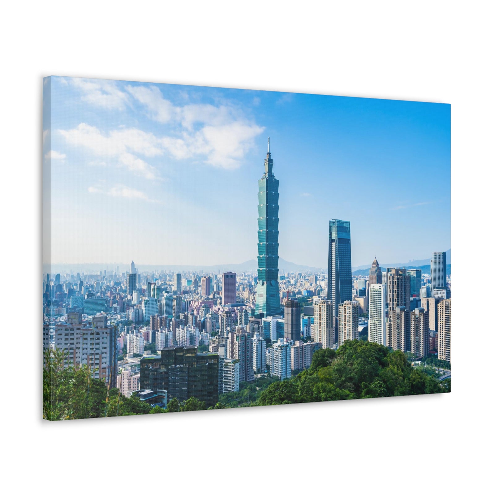 Taipei Daytime Skyline Canvas Artwork High-Quality Breathtaking Stunning Cityscape for Home Decor Ready to Hang-Express Your Love Gifts