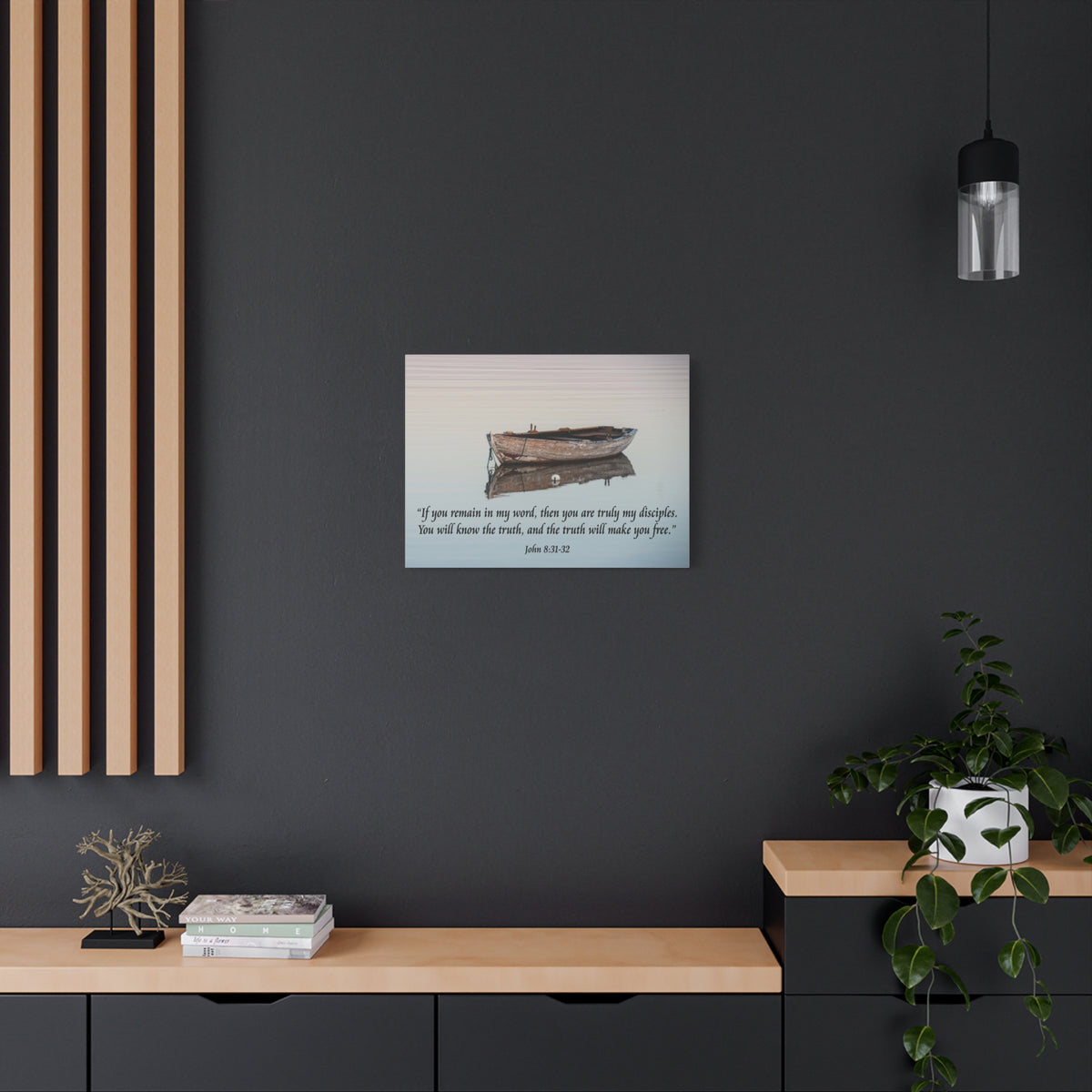 Scripture Walls John 8:31-32 Truth Will Make You Free Bible Verse Canvas Christian Wall Art Ready to Hang Unframed-Express Your Love Gifts