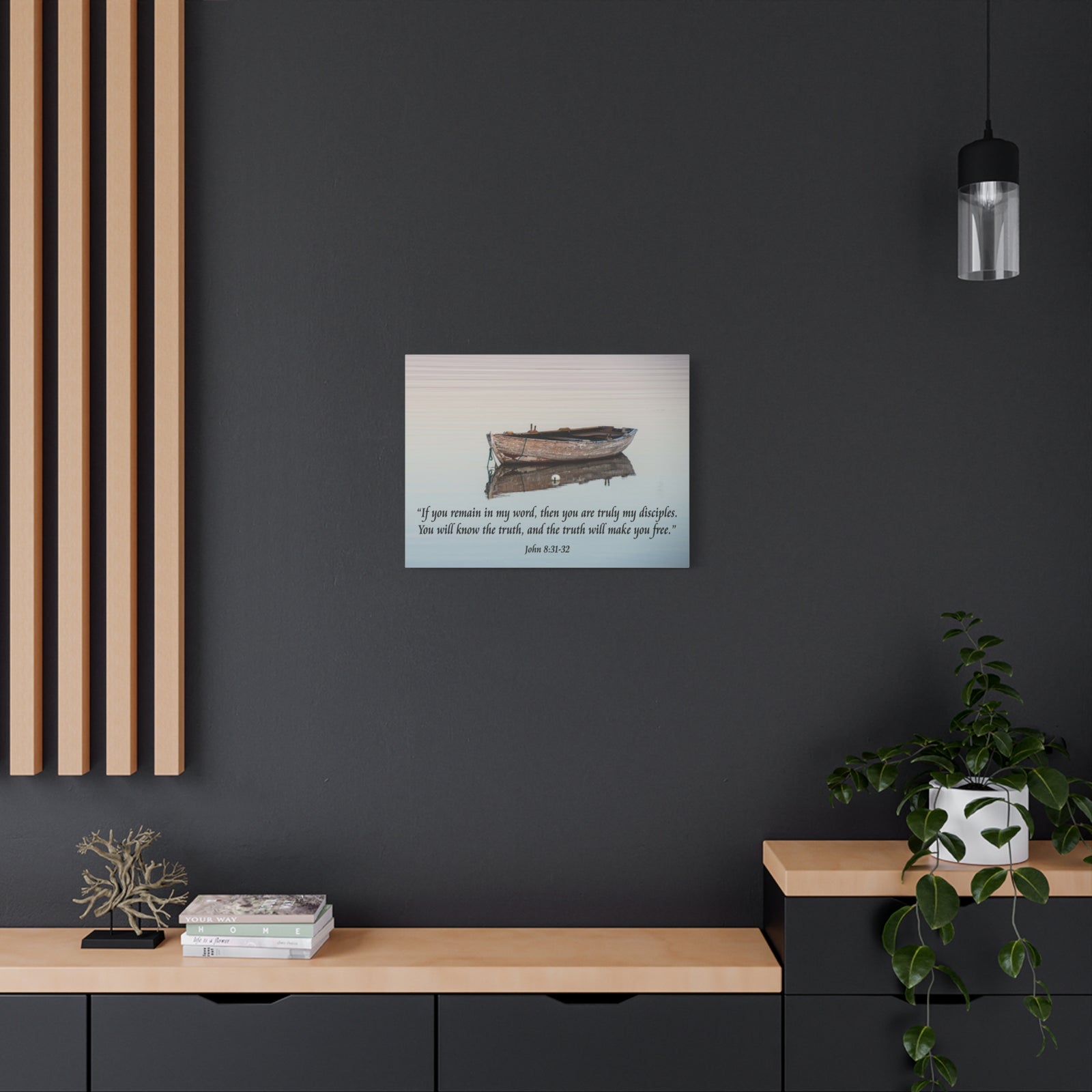 Scripture Walls John 8:31-32 Truth Will Make You Free Bible Verse Canvas Christian Wall Art Ready to Hang Unframed-Express Your Love Gifts