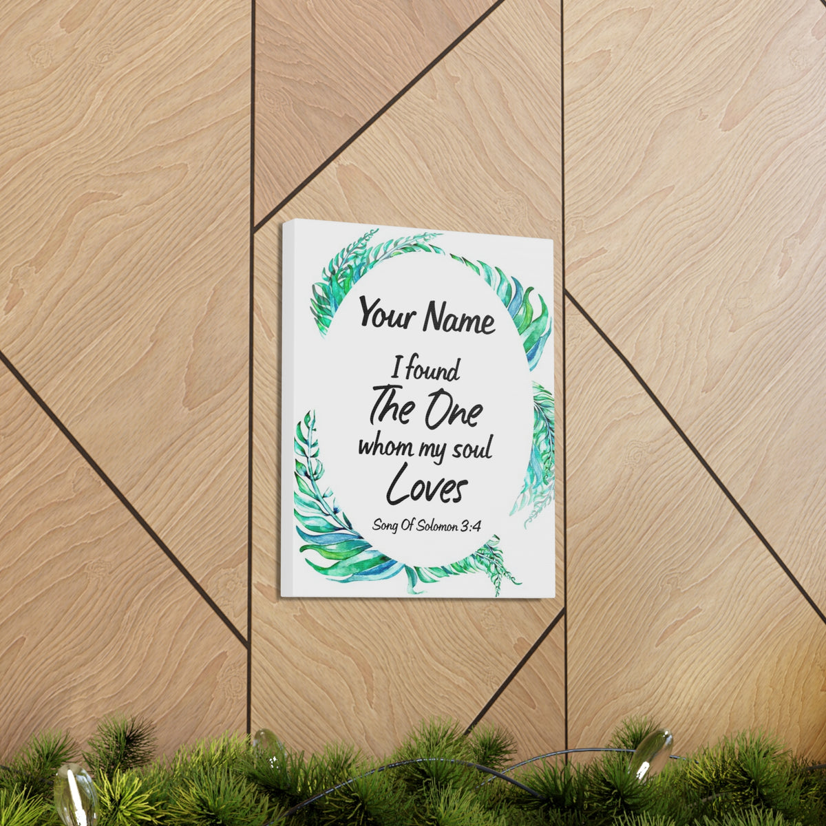 Personalized Soulmate Song Of Solomon 3:4 Bible Chapter Canvas Christian Wall Art Ready to Hang-Express Your Love Gifts