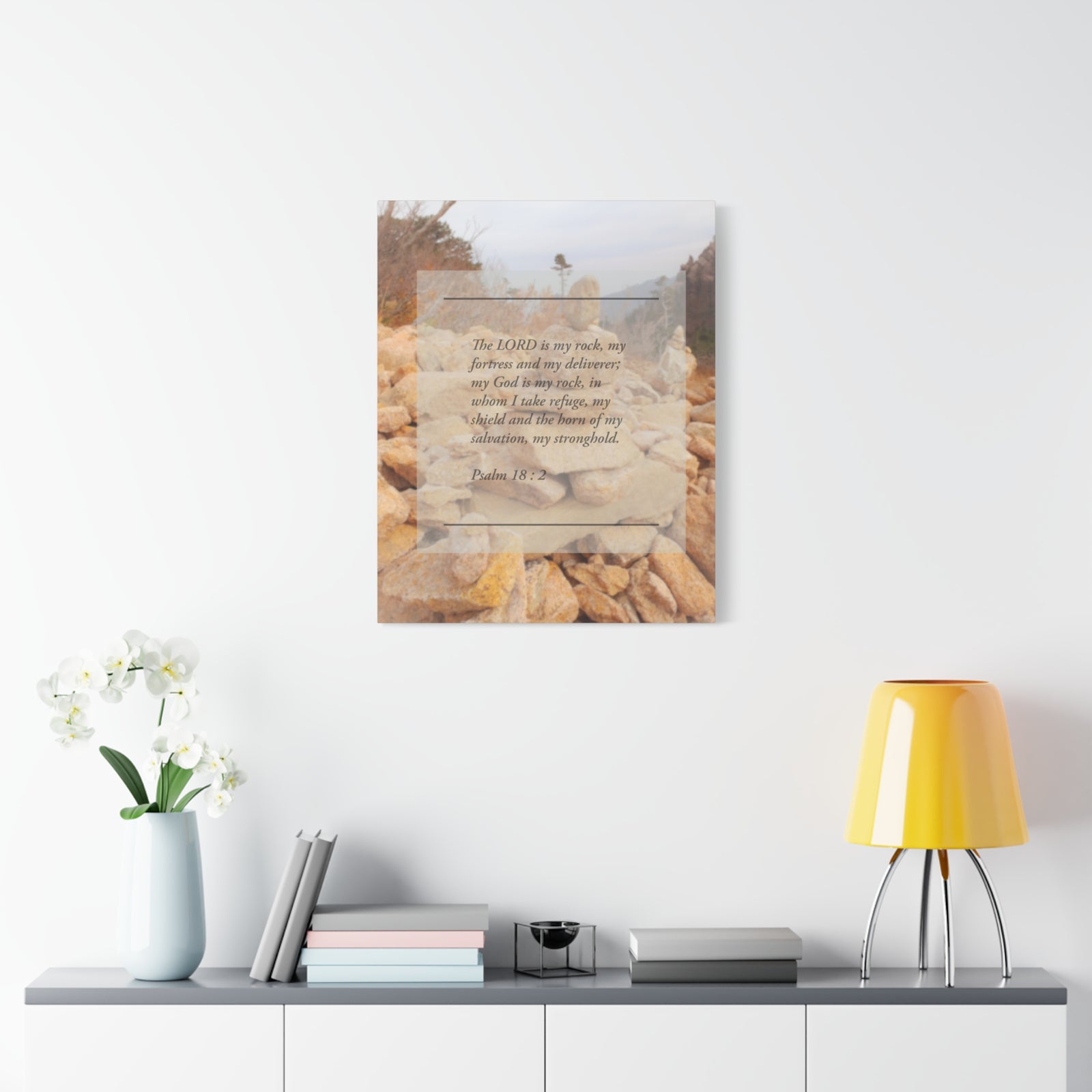 Scripture Walls Horn Of My Salvation Psalm 18:2 Bible Verse Canvas Christian Wall Art Ready to Hang-Express Your Love Gifts