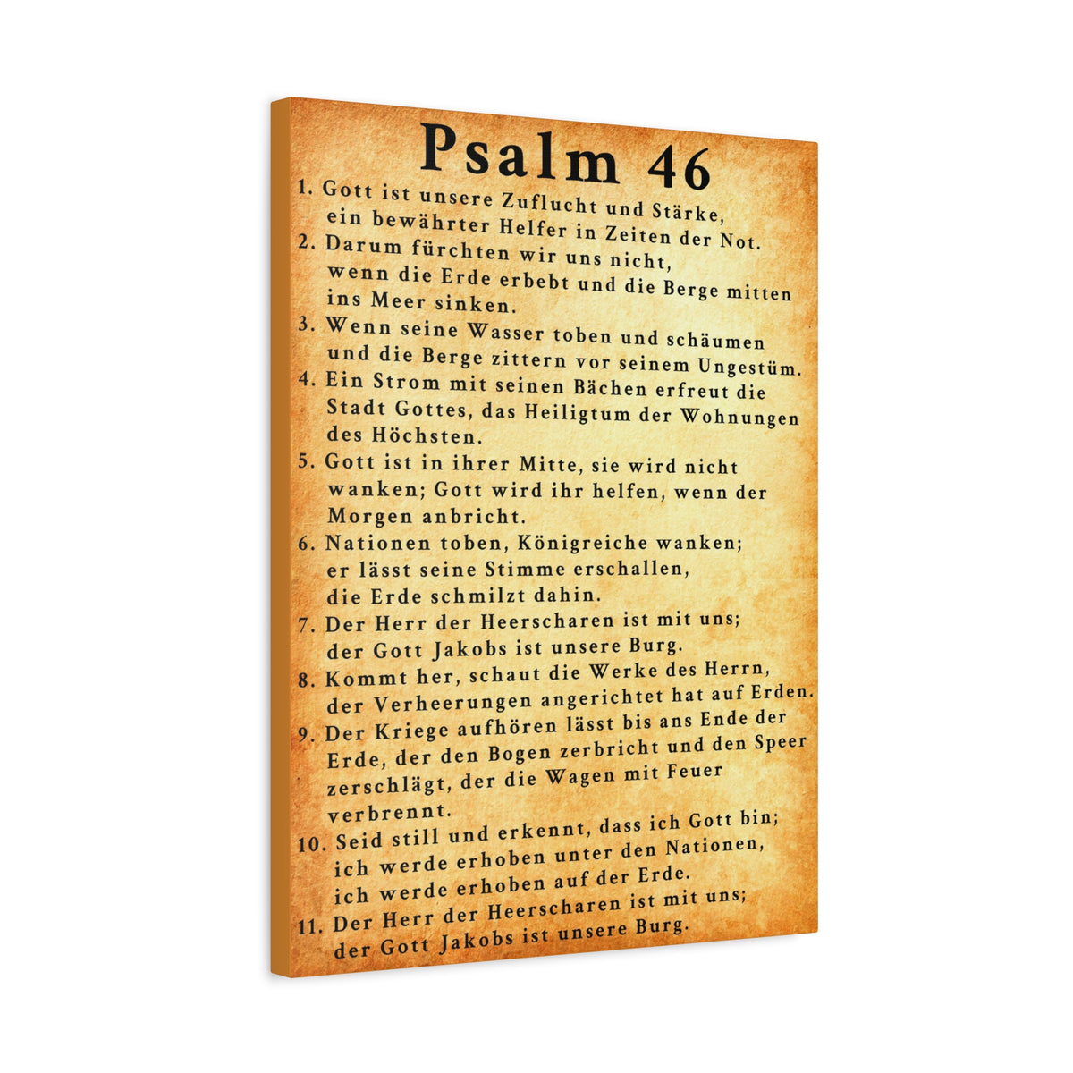 Scripture Walls Psalm 46 German Gold Bible Verse Canvas Christian Wall Art Ready to Hang Unframed-Express Your Love Gifts