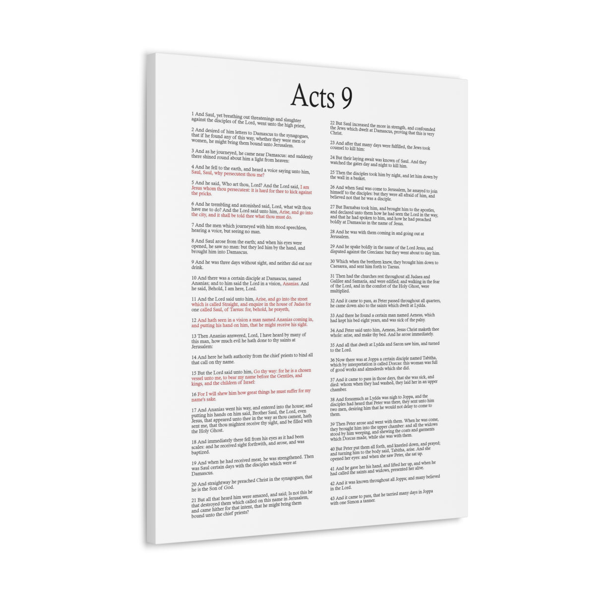 Scripture Walls Acts 9 Conversion of Saul Christ Words in Red Bible Verse Canvas Christian Wall Art Ready to Hang Unframed-Express Your Love Gifts