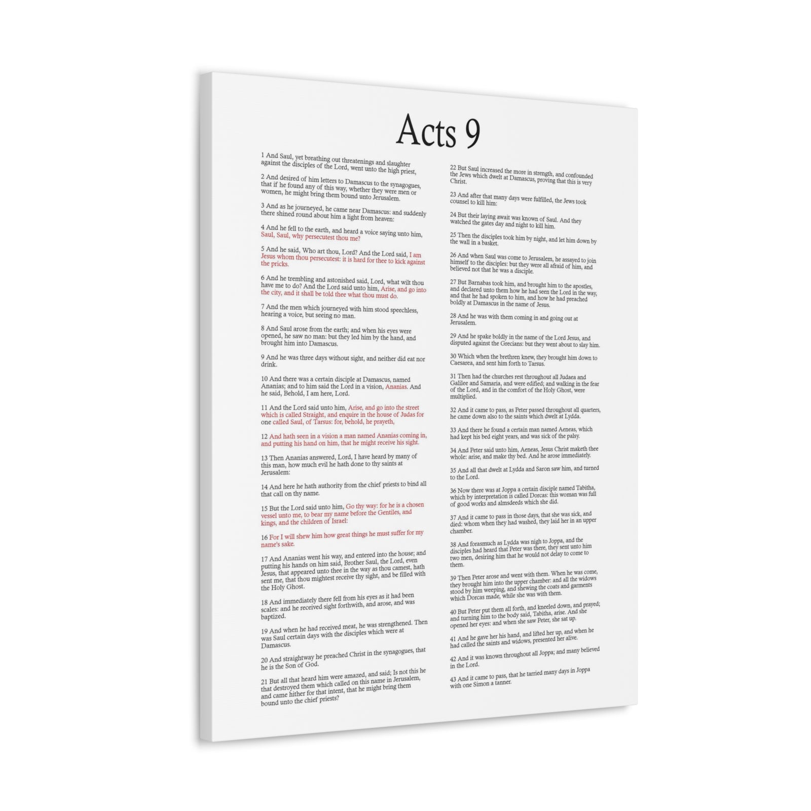 Scripture Walls Acts 9 Conversion of Saul Christ Words in Red Bible Verse Canvas Christian Wall Art Ready to Hang Unframed-Express Your Love Gifts