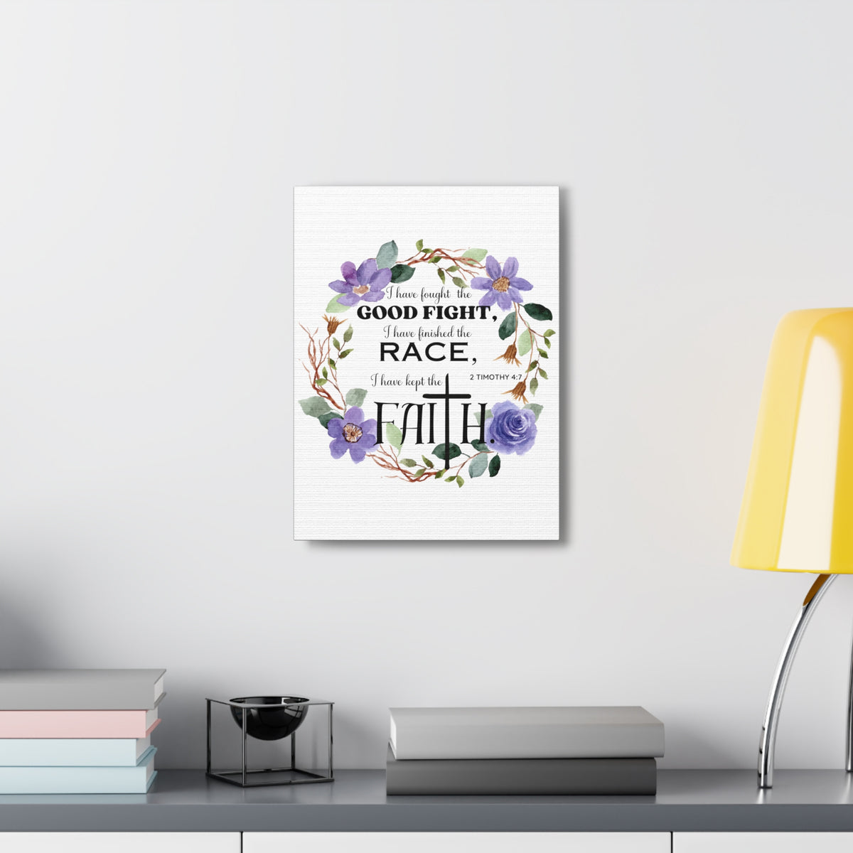 Scripture Walls 2 Timothy 4:7 Good Fight Bible Verse Canvas Christian Wall Art Ready to Hang Unframed-Express Your Love Gifts